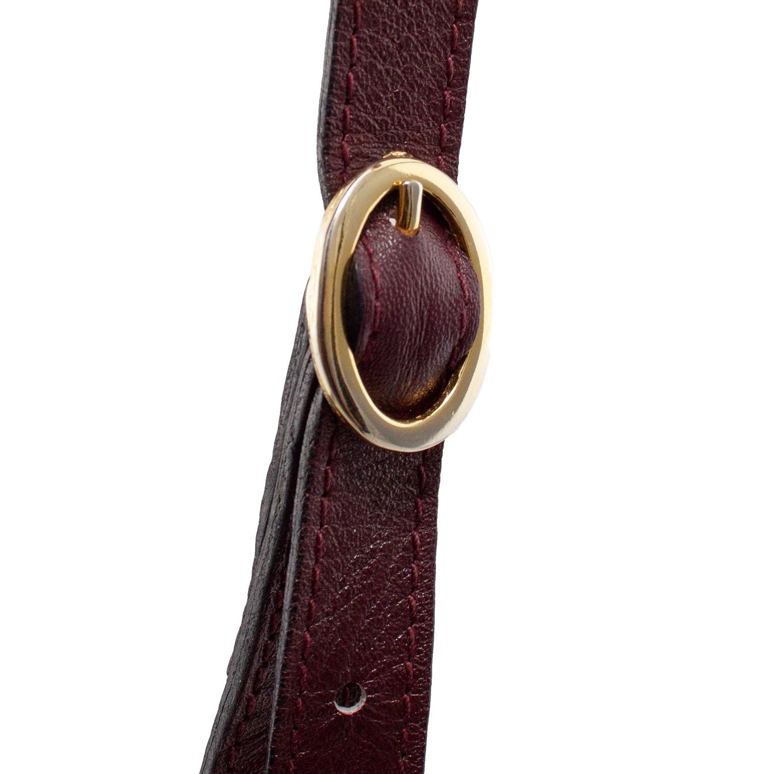 1970s Balenciaga Maroon Monogram Crossbody Bag In Good Condition In Toronto, Ontario