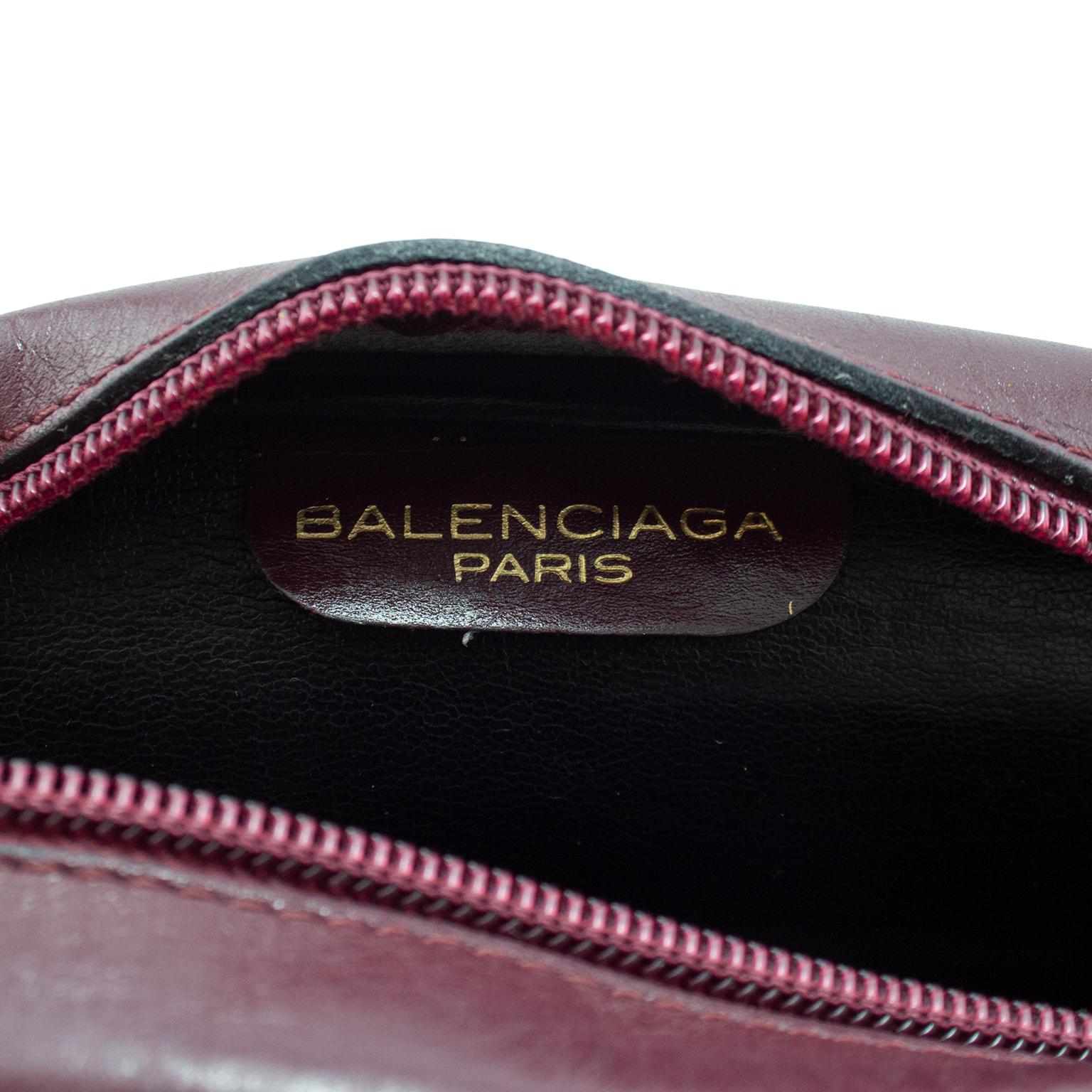 Women's 1970s Balenciaga Maroon Monogram Crossbody Bag