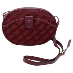 1970s Balenciaga Maroon Monogram Crossbody Bag 