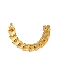1970s Balmain Paris Bracelet Gold Plate Matte Finish