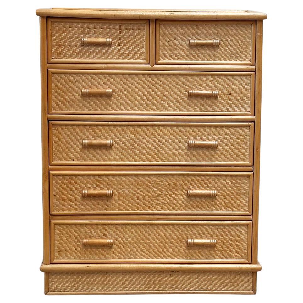 1970
s bamboo and rattan cabinet For Sale