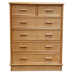 1970's bamboo and rattan cabinet