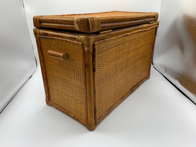 1970s Bamboo and Rattan Office File Hanging Box at 1stdibs