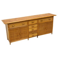 Vintage 1970
s bamboo and rattan sideboard