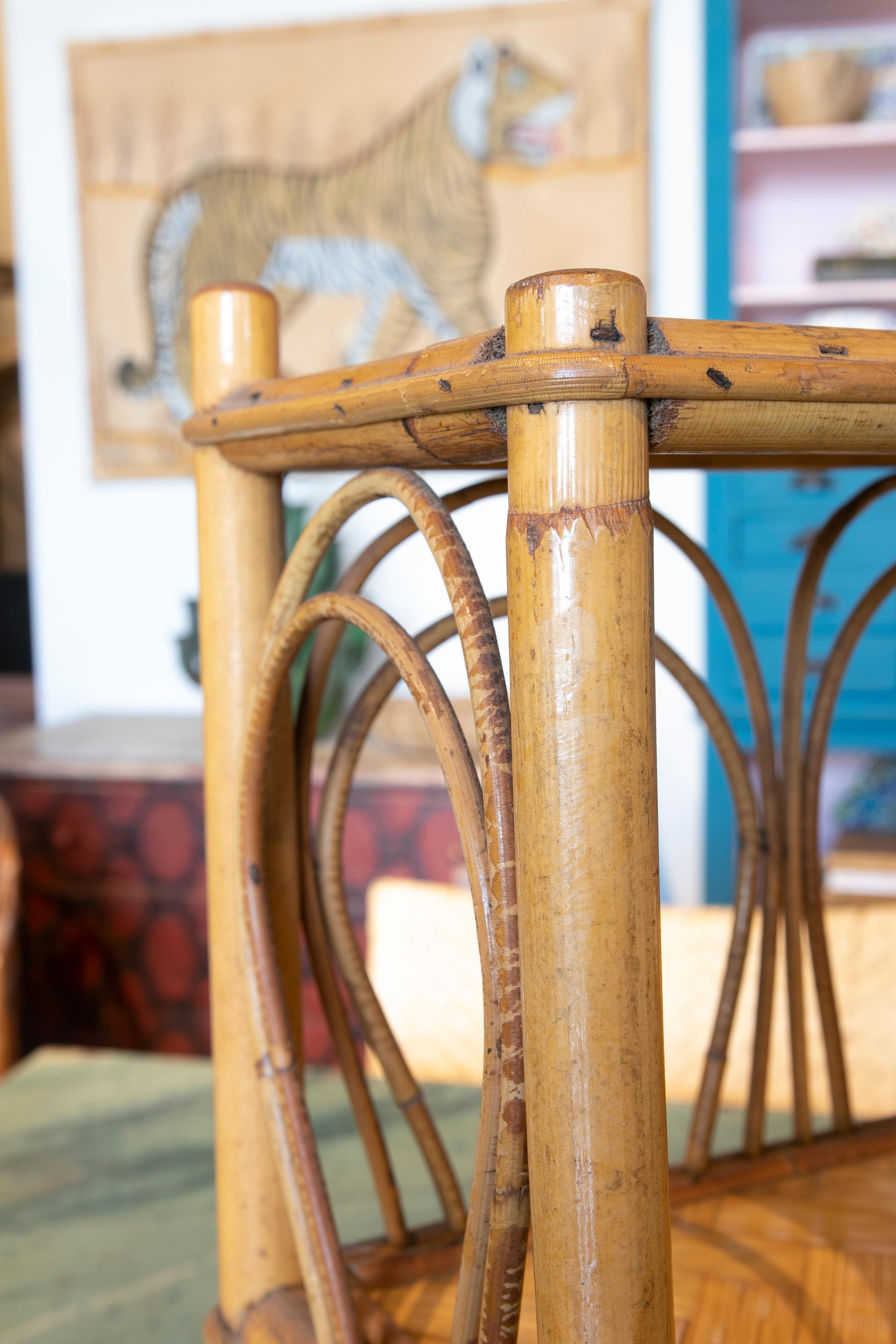 1970s Bamboo and Wicker Bookshelf 6