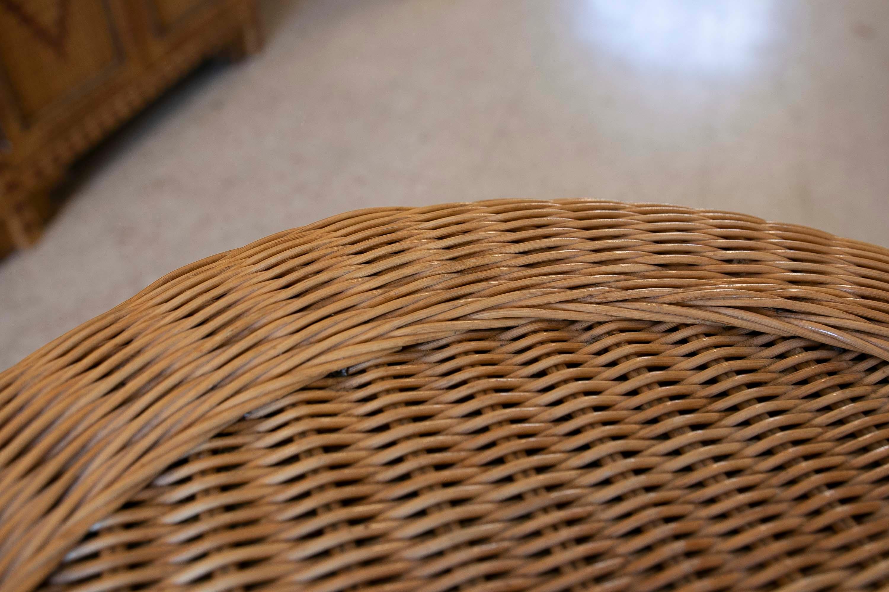 1970s Bamboo and Wicker Side Table  For Sale 7