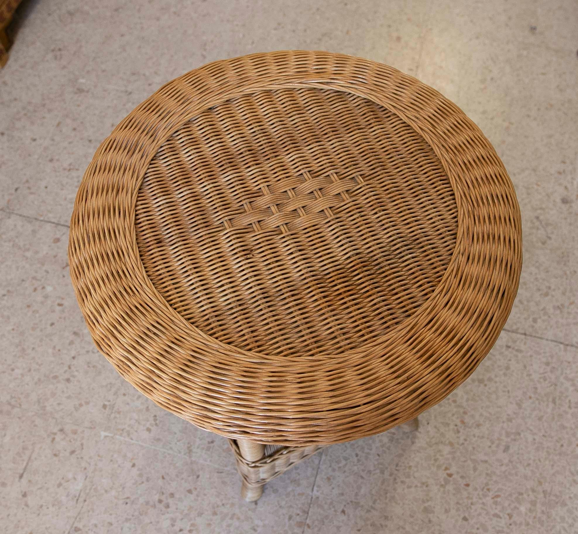 1970s Bamboo and Wicker Side Table  For Sale 9