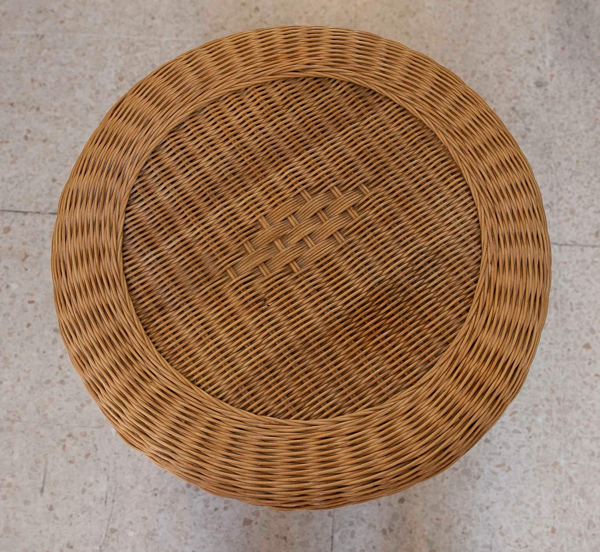 1970s Bamboo and Wicker Side Table  For Sale 12
