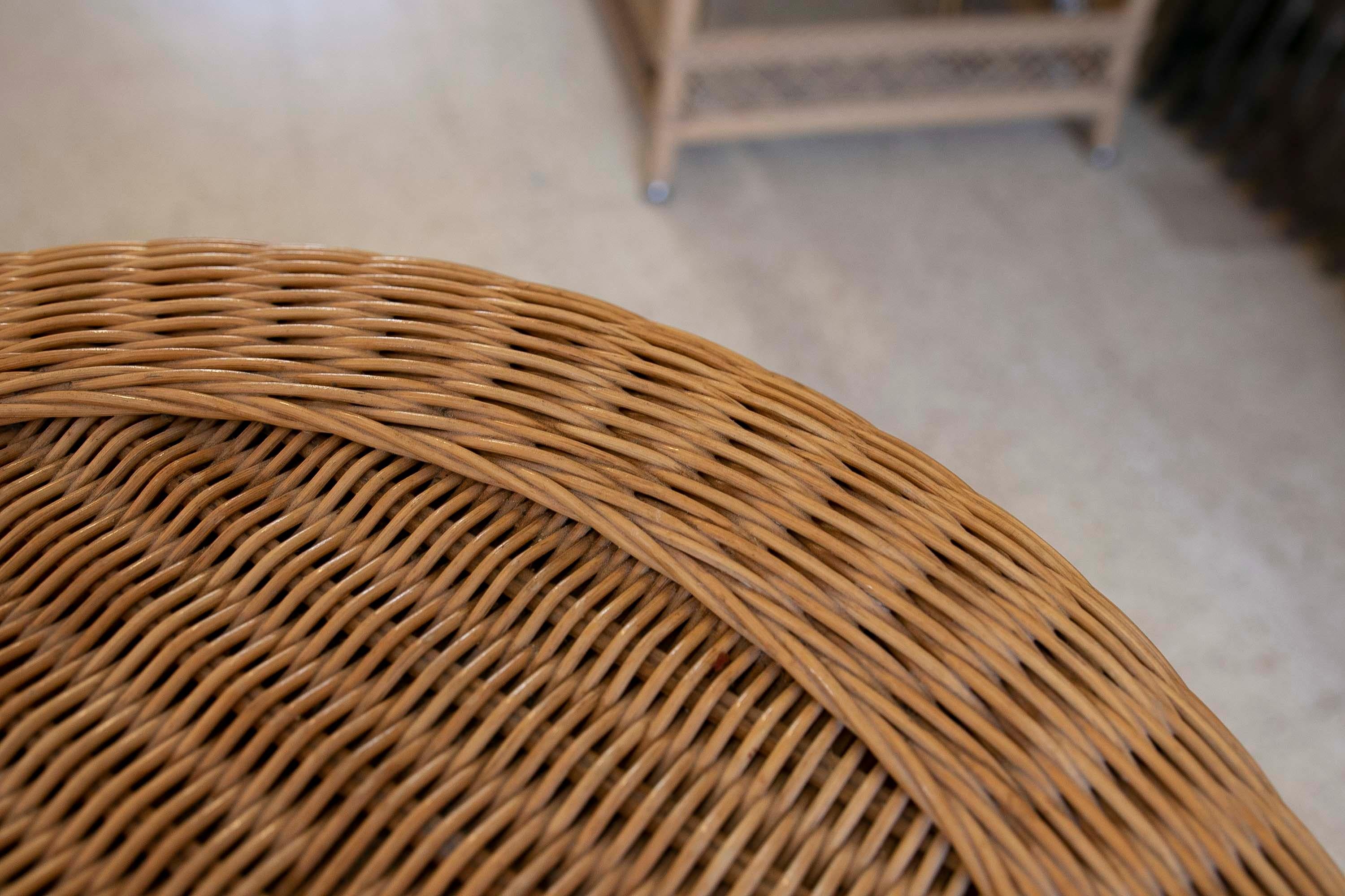 1970s Bamboo and Wicker Side Table  For Sale 13