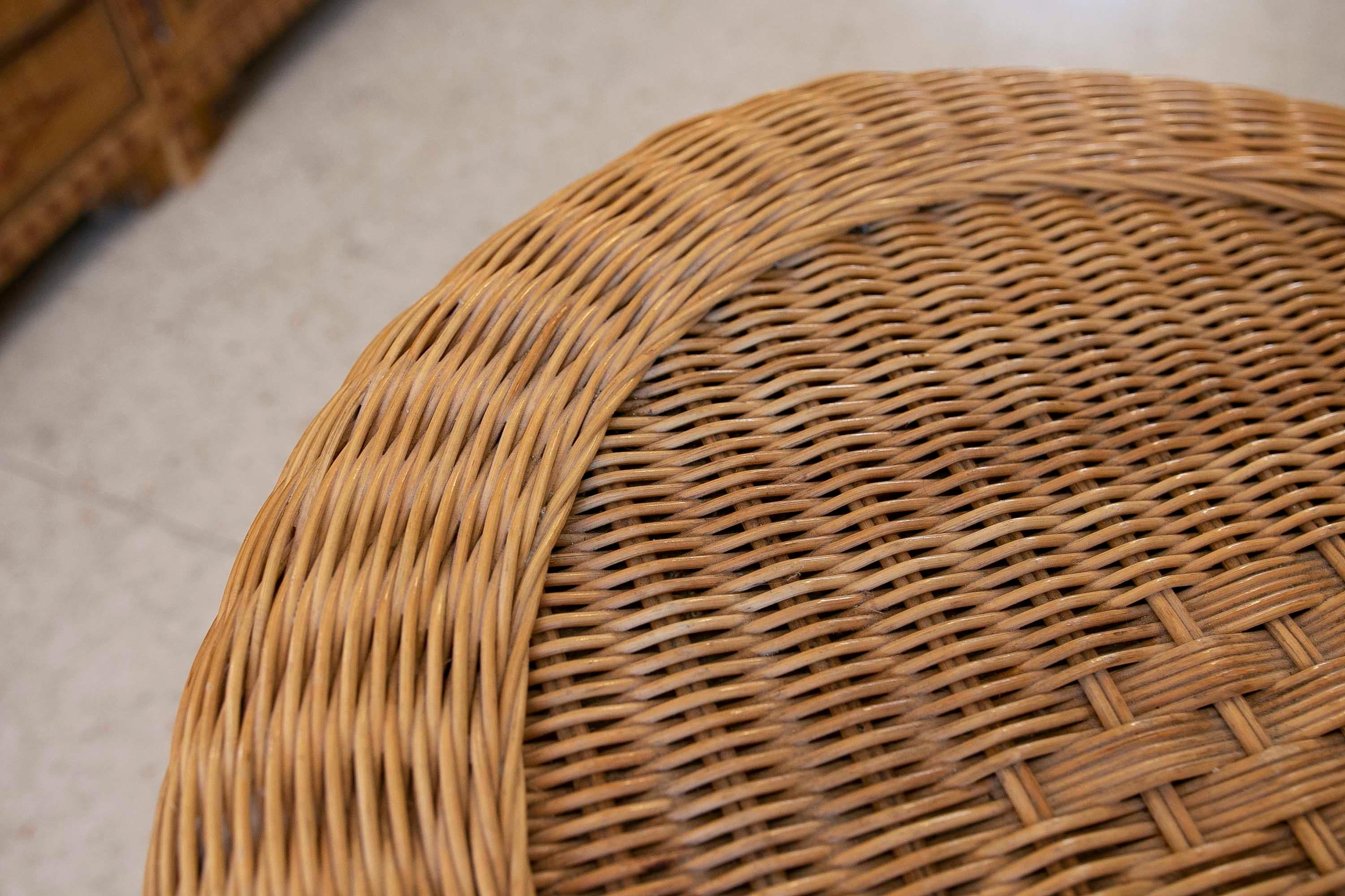 1970s Bamboo and Wicker Side Table  For Sale 14
