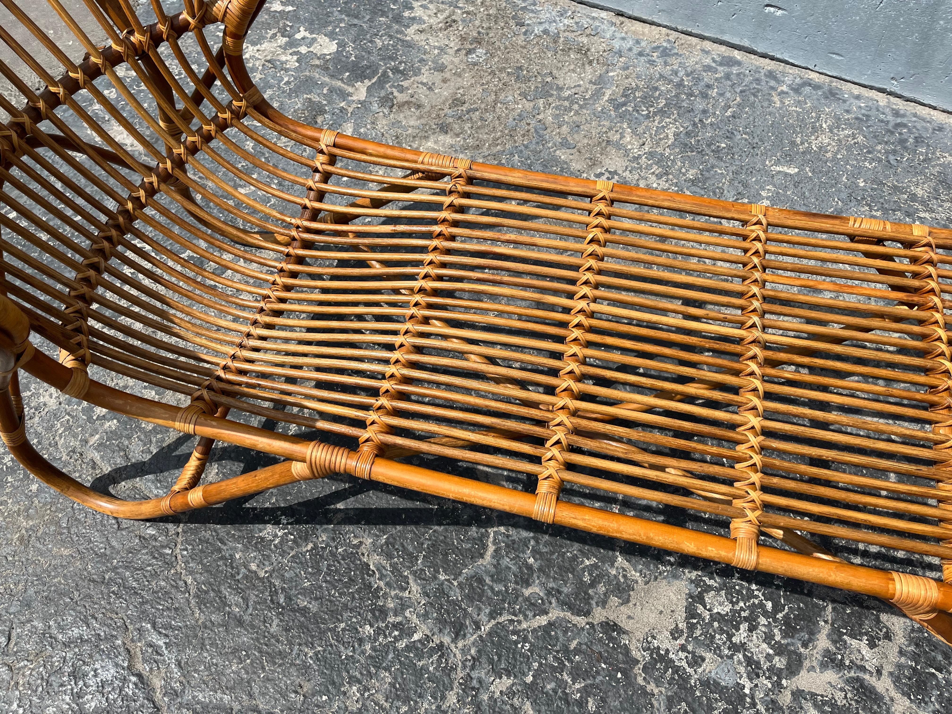 1970s Bamboo Chaise Lounge Attributed to Viggo Boesen, Mid Century Modern  For Sale 4