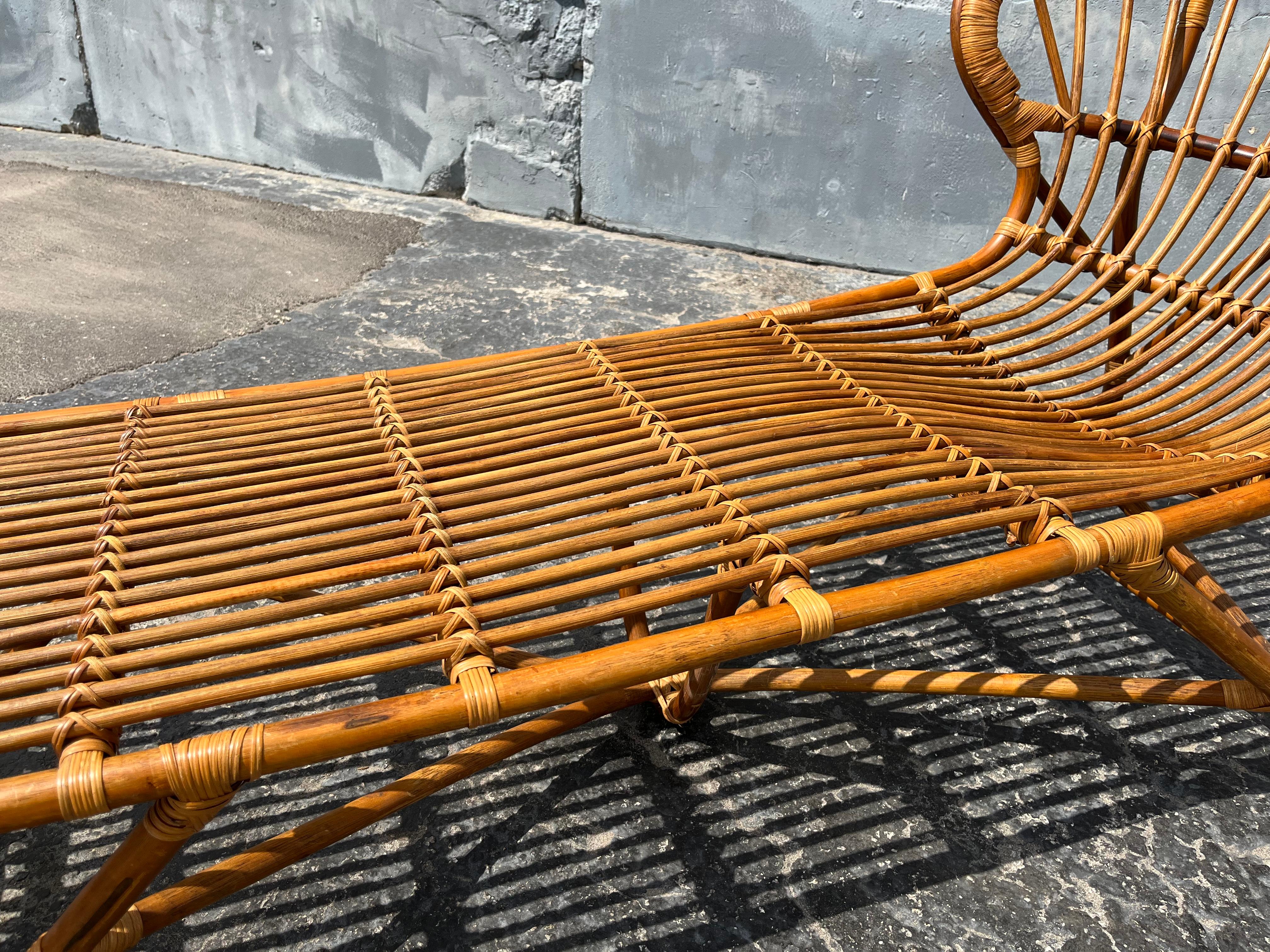 1970s Bamboo Chaise Lounge Attributed to Viggo Boesen, Mid Century Modern  For Sale 5