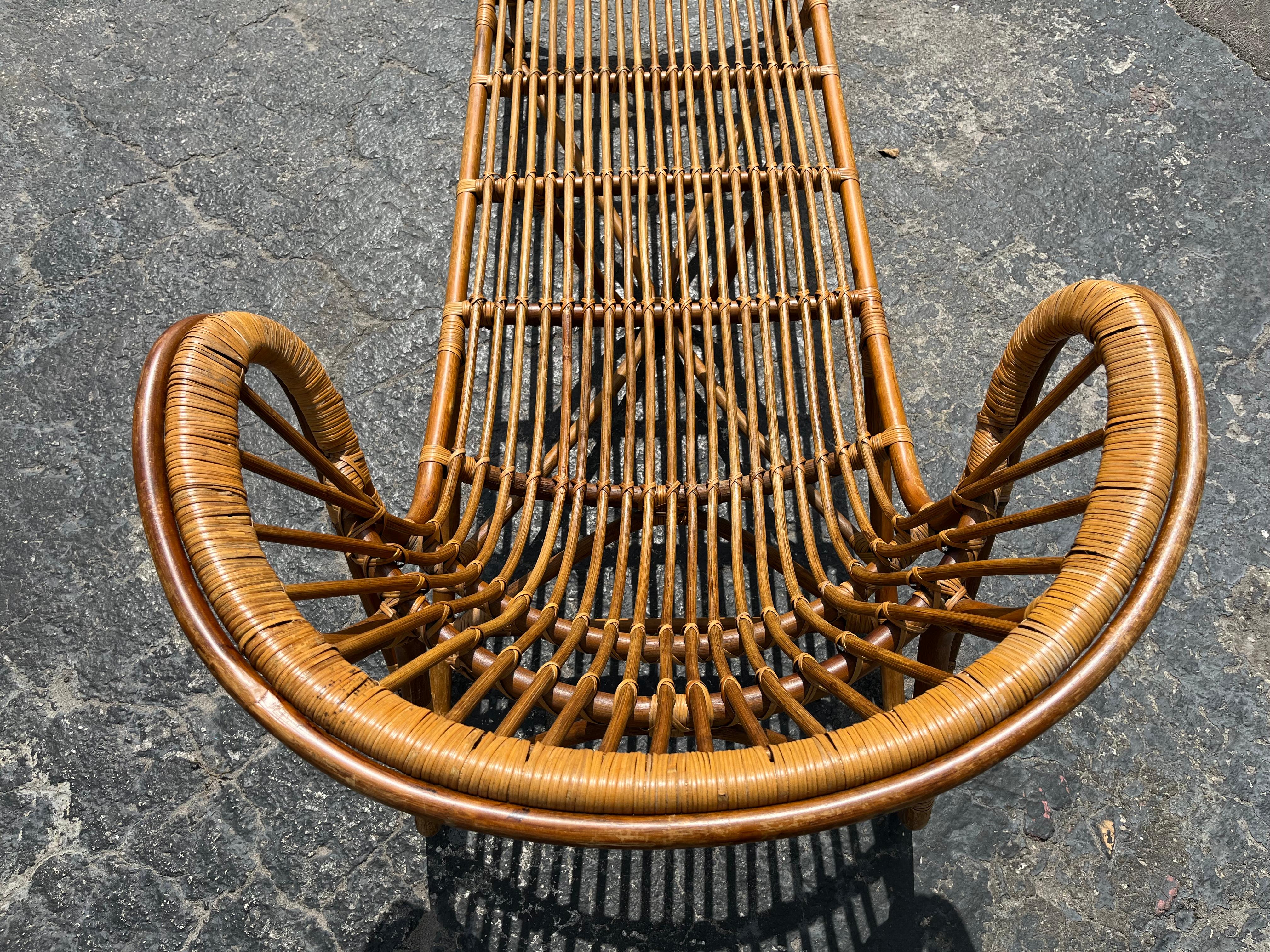 1970s Bamboo Chaise Lounge Attributed to Viggo Boesen, Mid Century Modern  For Sale 2