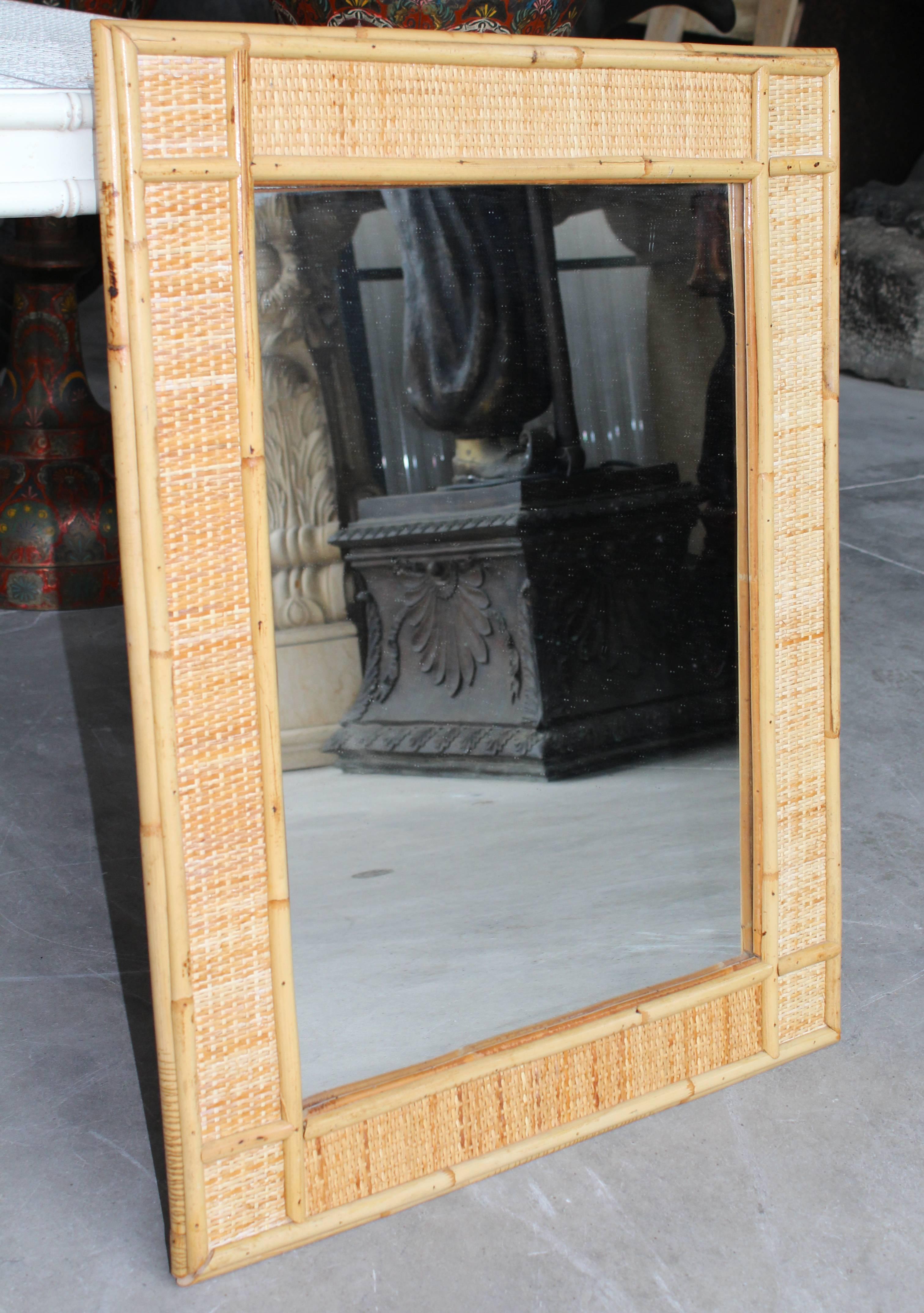 bamboo framed mirror
