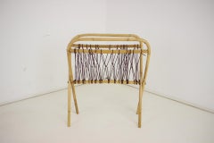 1970s Bamboo Magazine Holder, Czechoslovakia