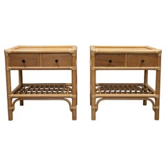 1970s Bamboo Nightstands Model "Manilla" By Kenneth Bergenblad For Dux, Sweden