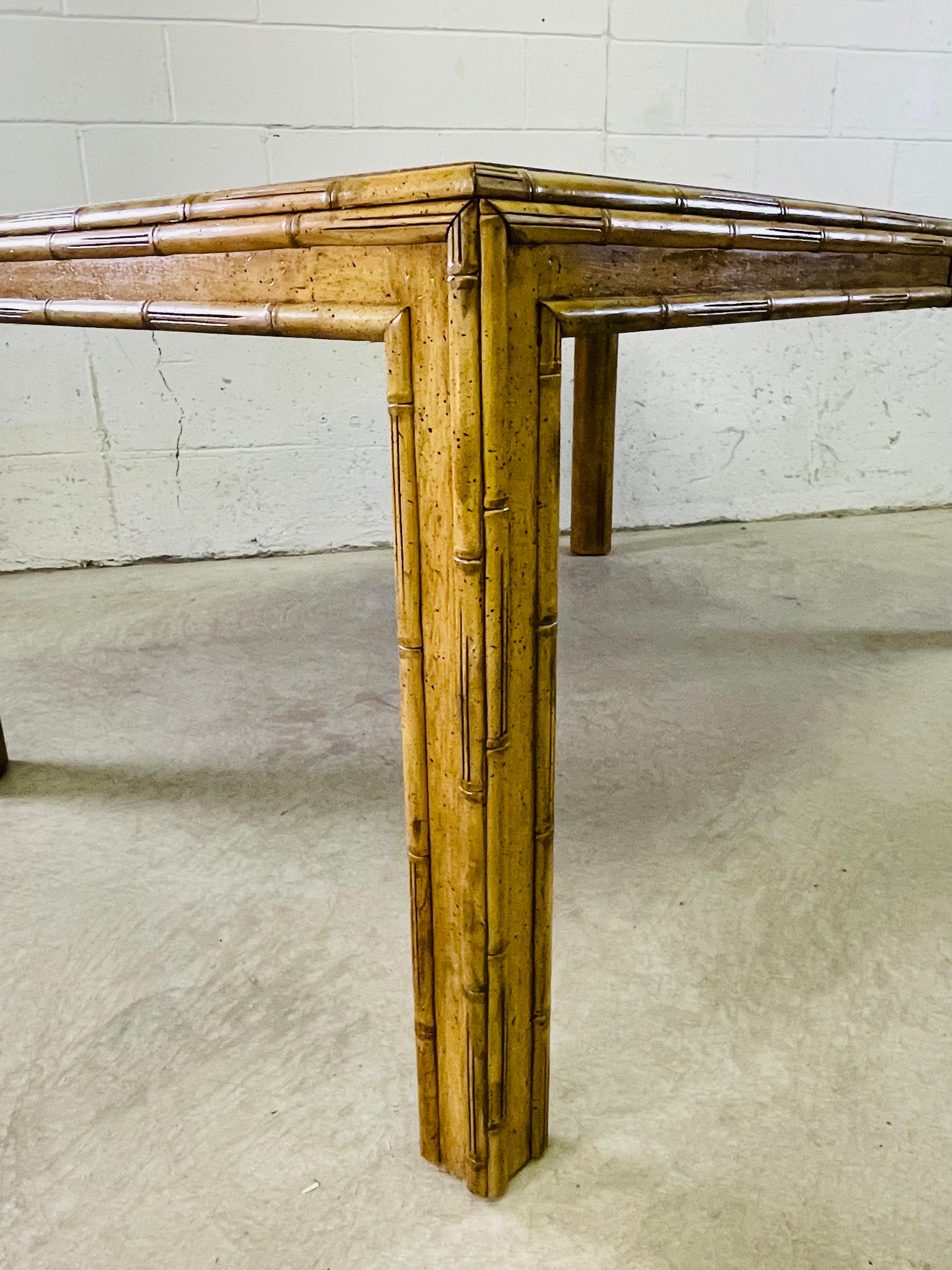 Mid-Century Modern 1970s Bamboo Style Dining Table For Sale