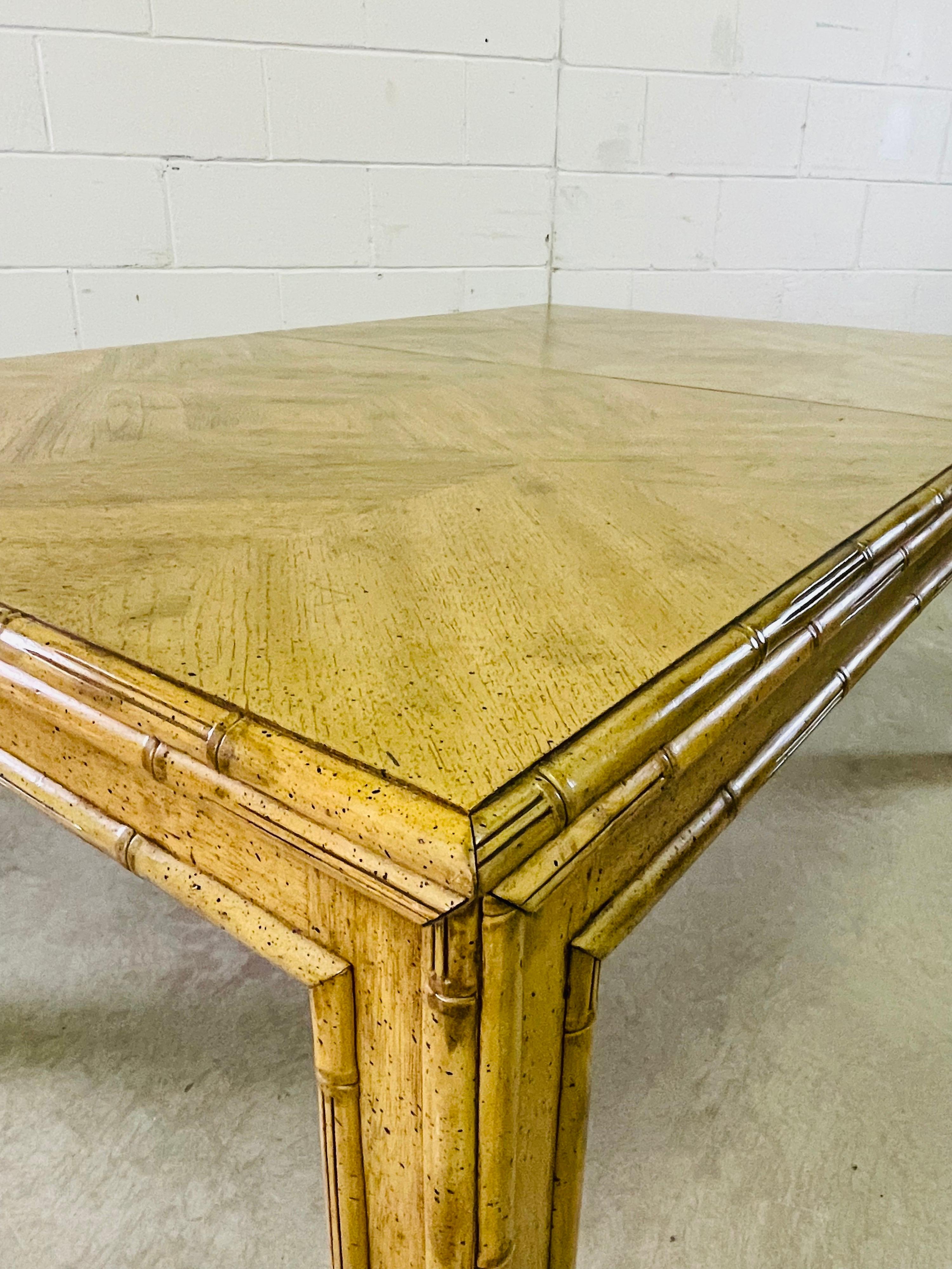 1970s Bamboo Style Dining Table In Good Condition For Sale In Amherst, NH