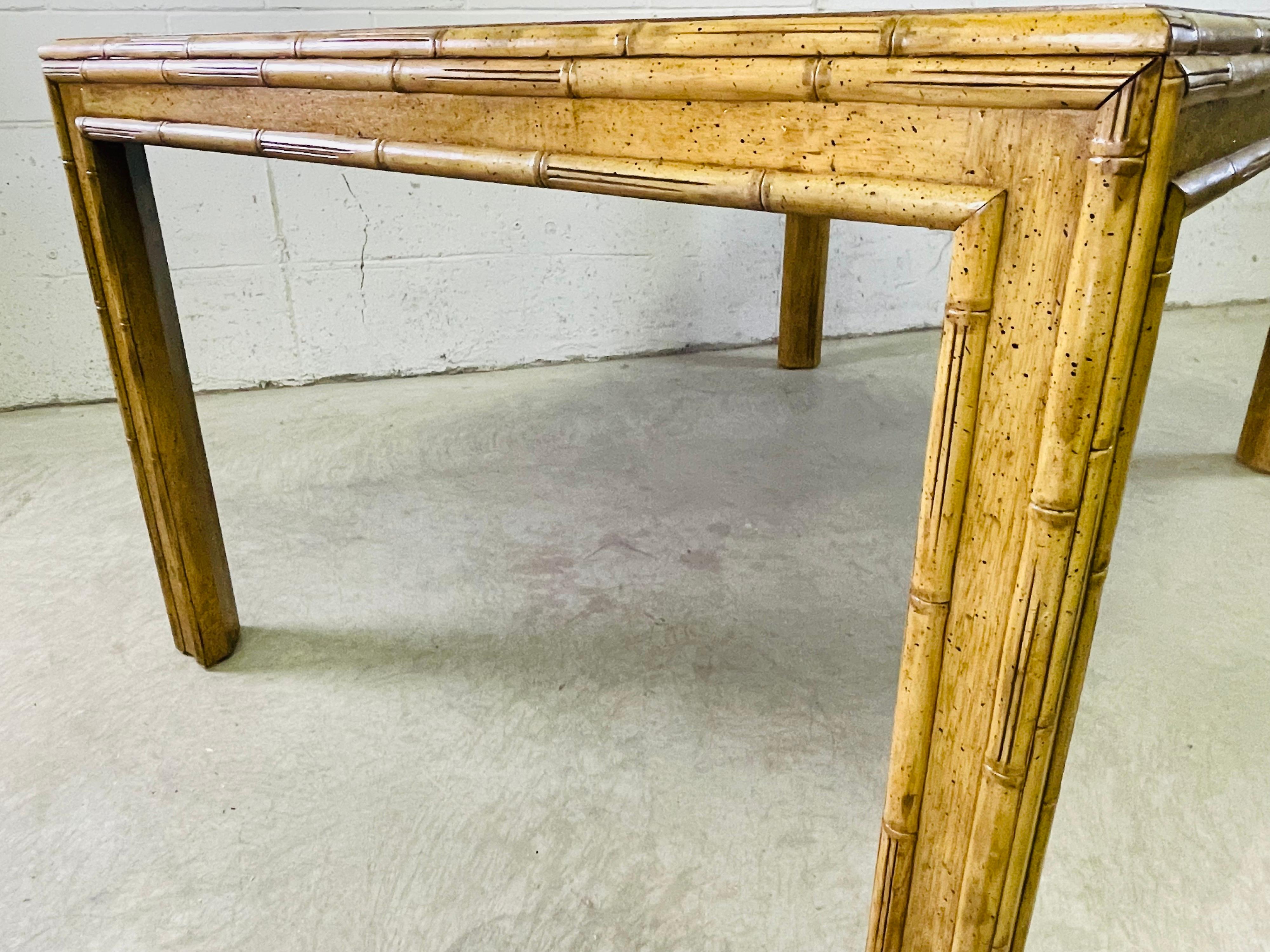 20th Century 1970s Bamboo Style Dining Table For Sale