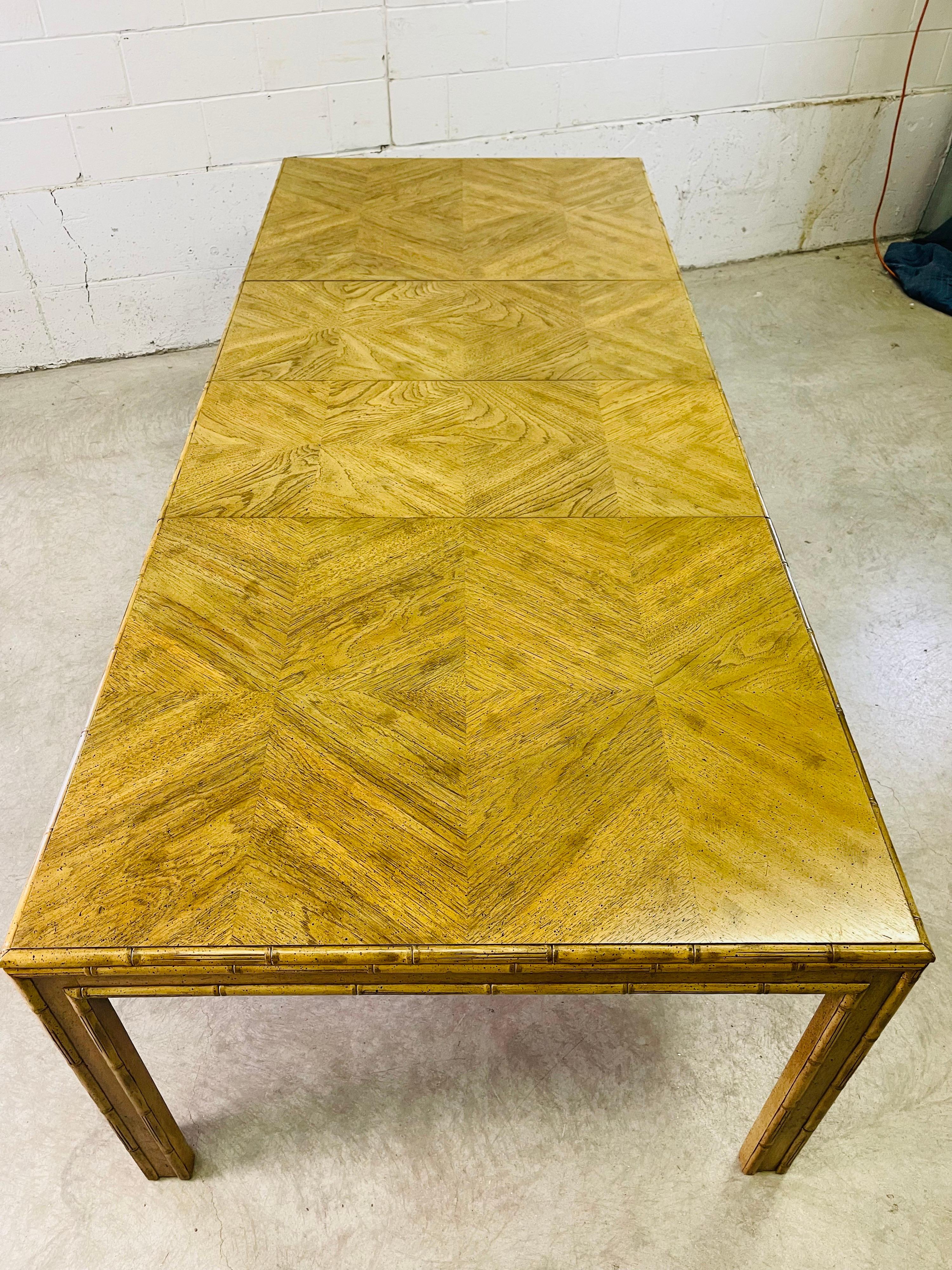 1970s Bamboo Style Dining Table For Sale 1