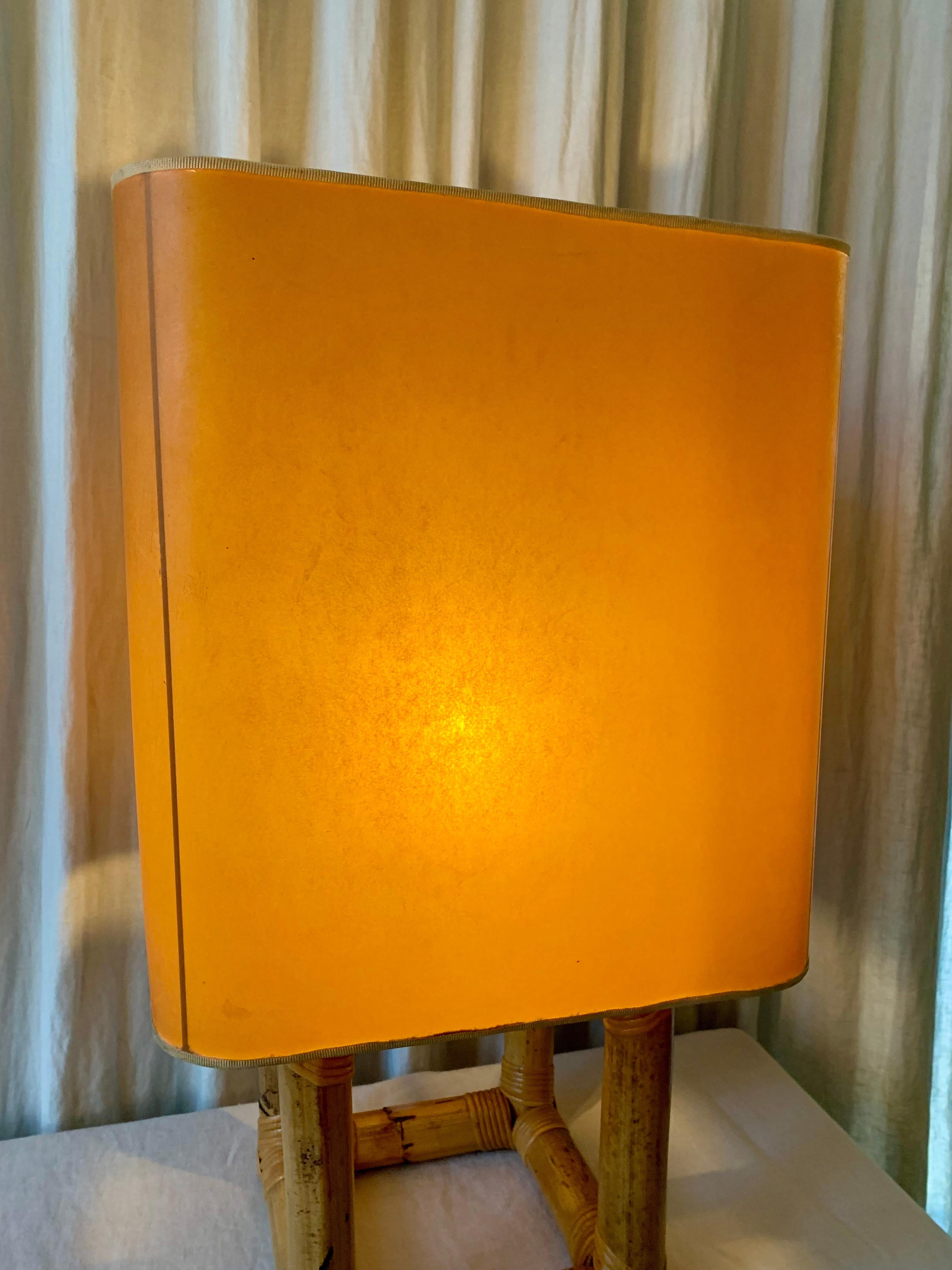 1970s Bamboo Table Lamp In Good Condition For Sale In Hellerup, DK