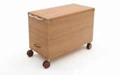 1970's Bar Cart on Casters, Contents Emerge When Opening