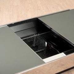 1970er Bar Couchtisch, Chrom und Spiegel, Space Age Design, Italien