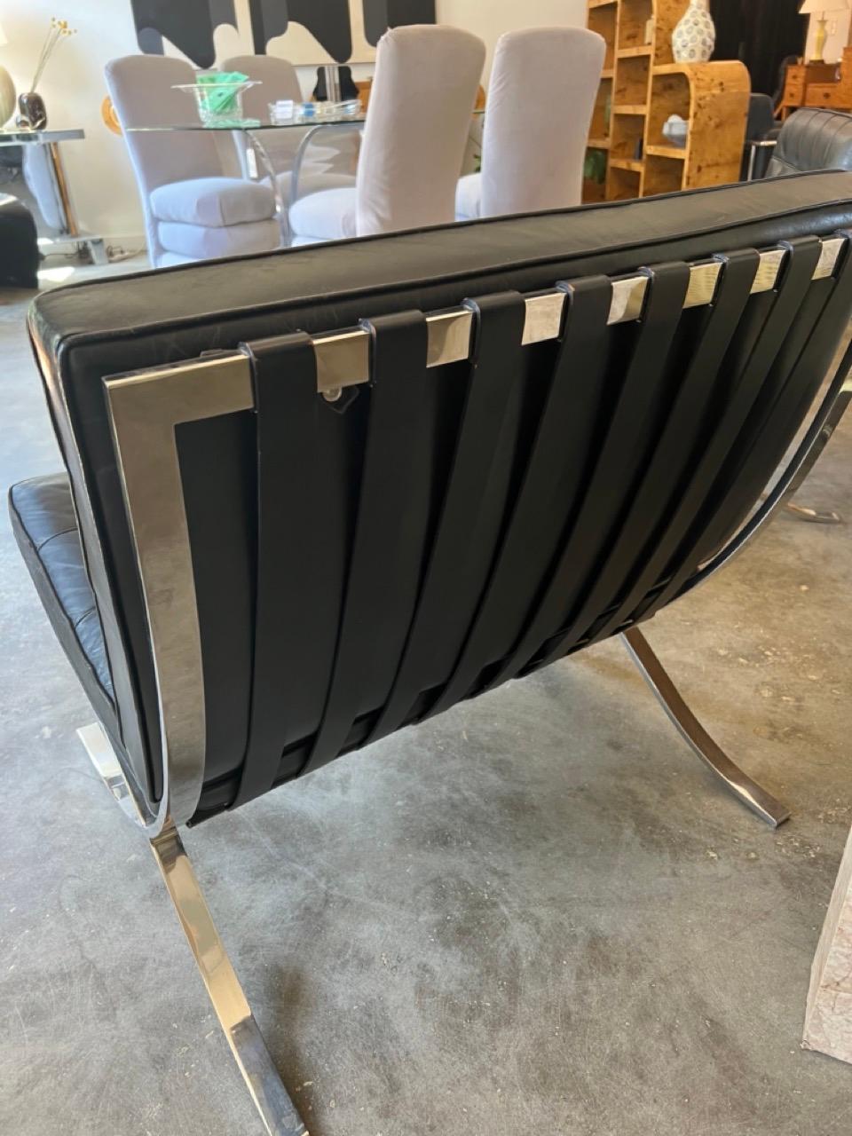 1970's Barcelona Chairs by Knoll In Good Condition In Austin, TX