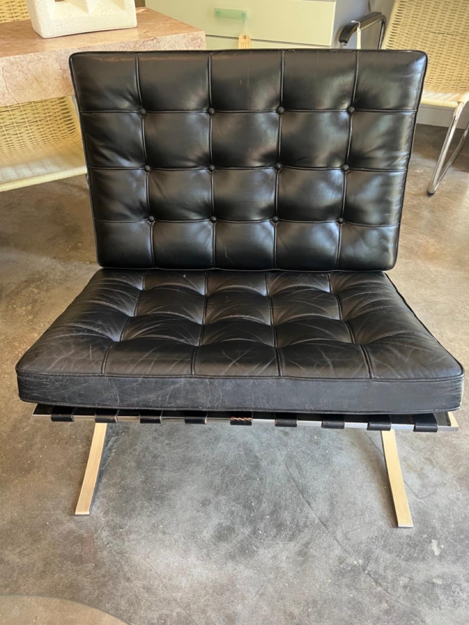 Leather 1970's Barcelona Chairs by Knoll