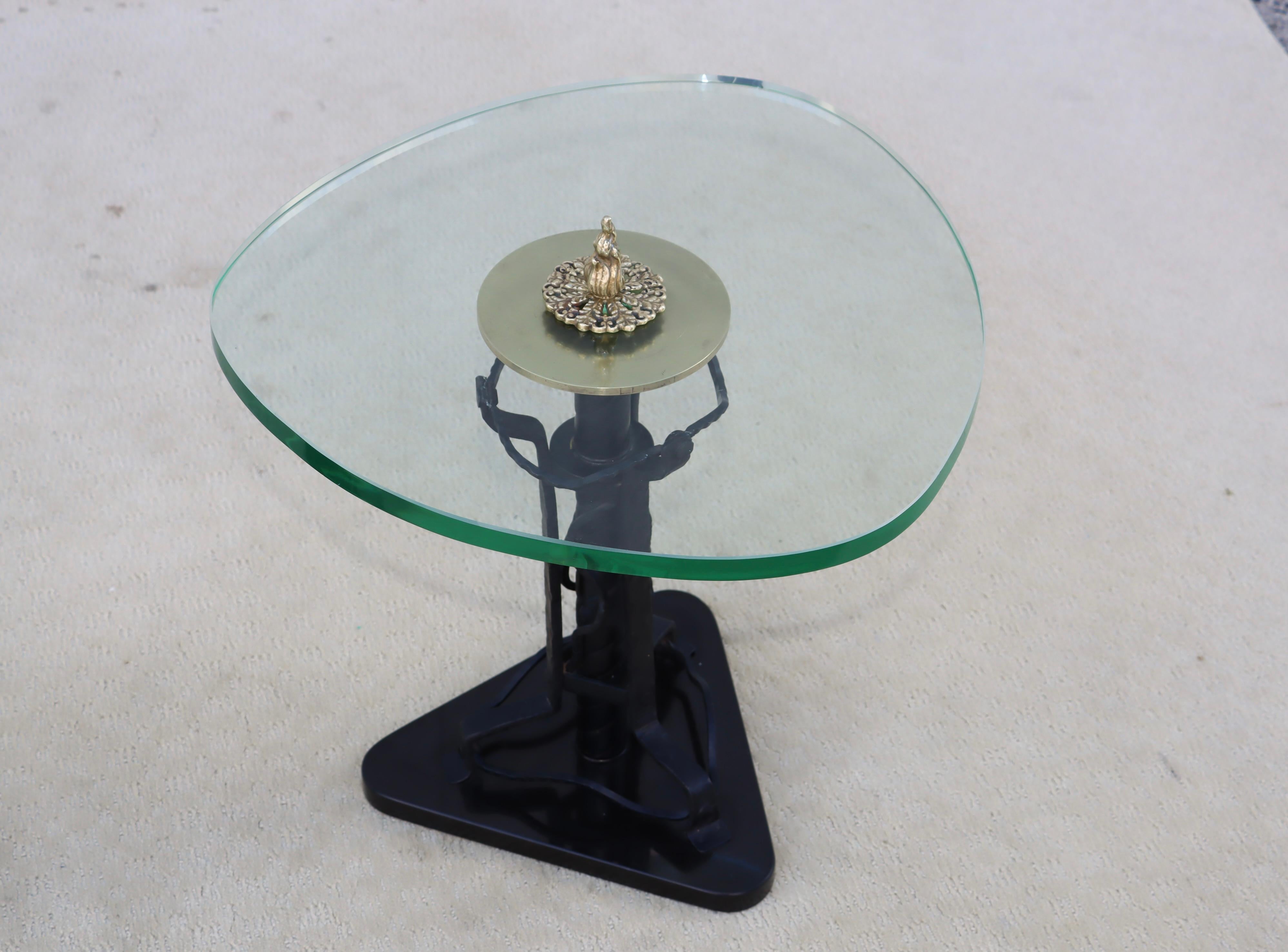 Tables d'appoint en laiton et fer, style baroque, années 1970 en vente 3