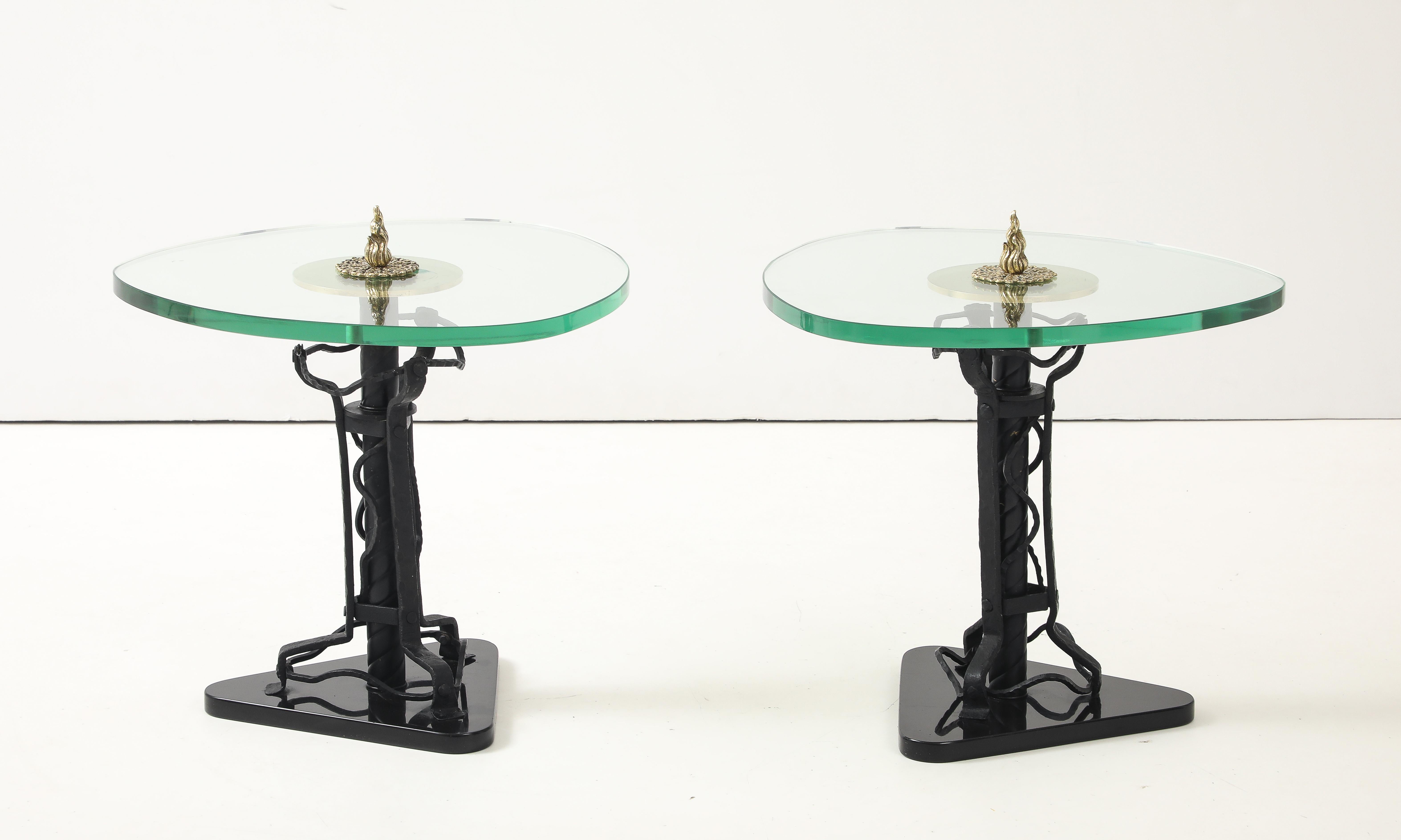 Tables d'appoint en laiton et fer, style baroque, années 1970 en vente 3