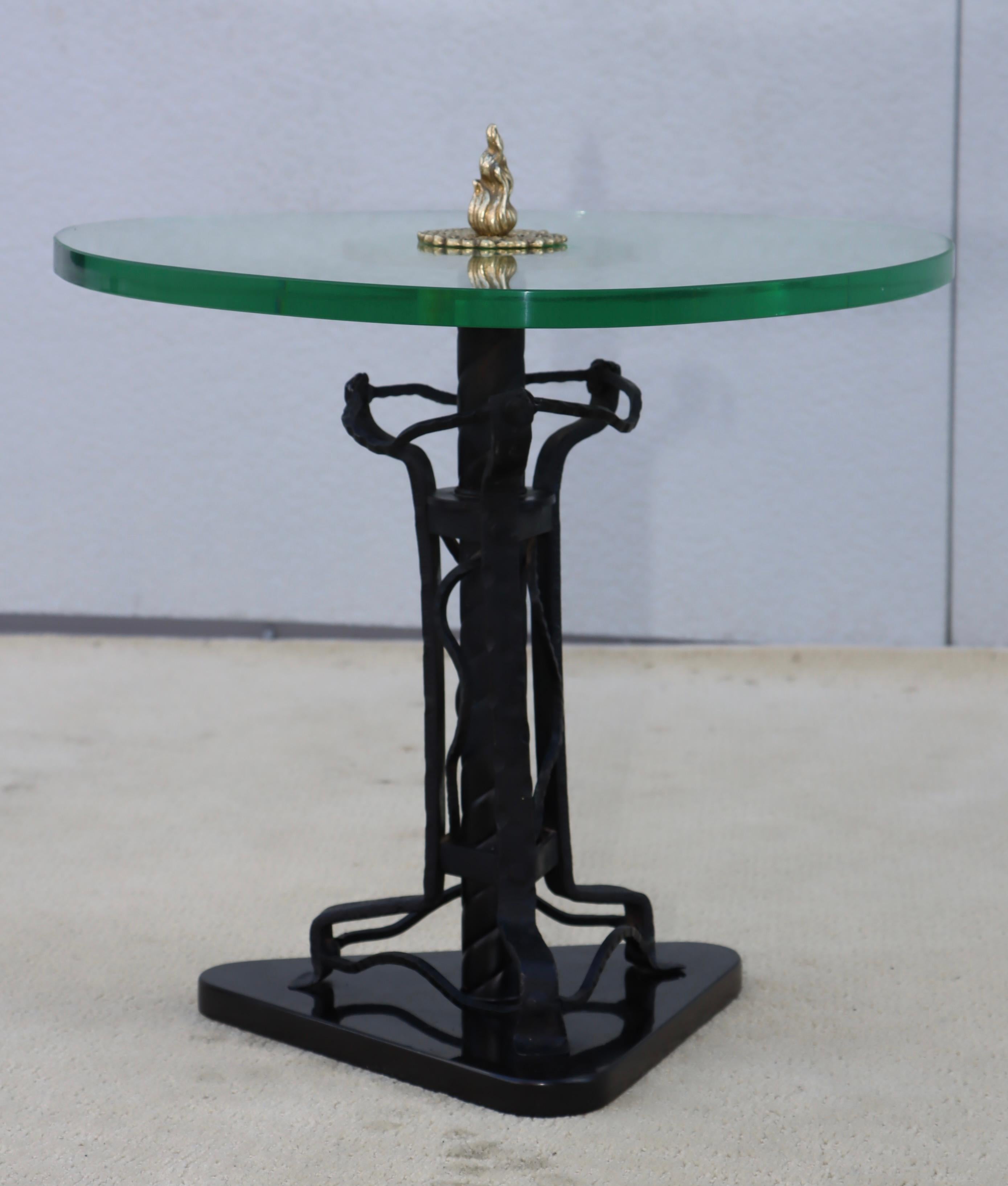 Tables d'appoint en laiton et fer, style baroque, années 1970 en vente 4