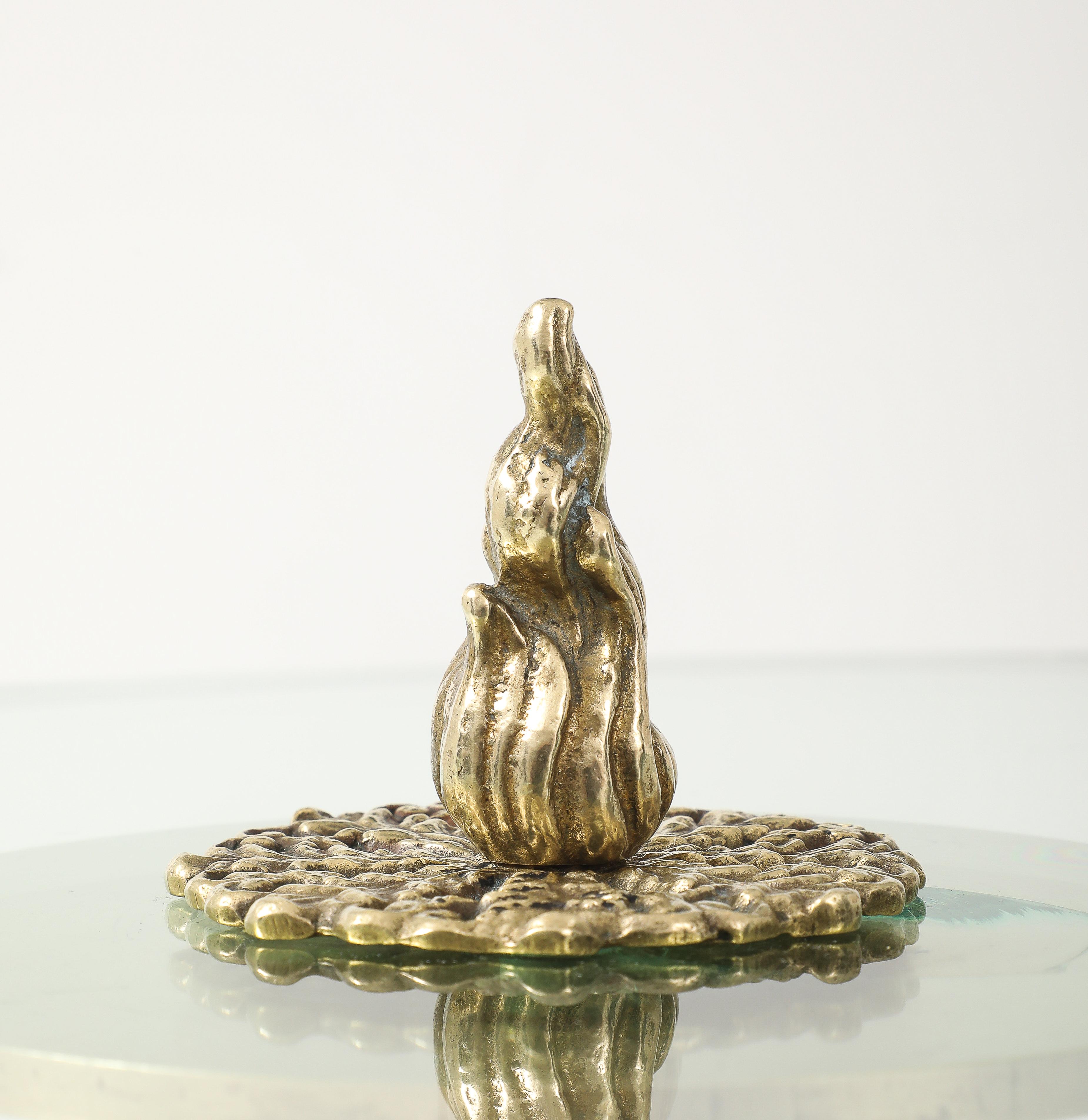 Laiton Tables d'appoint en laiton et fer, style baroque, années 1970 en vente