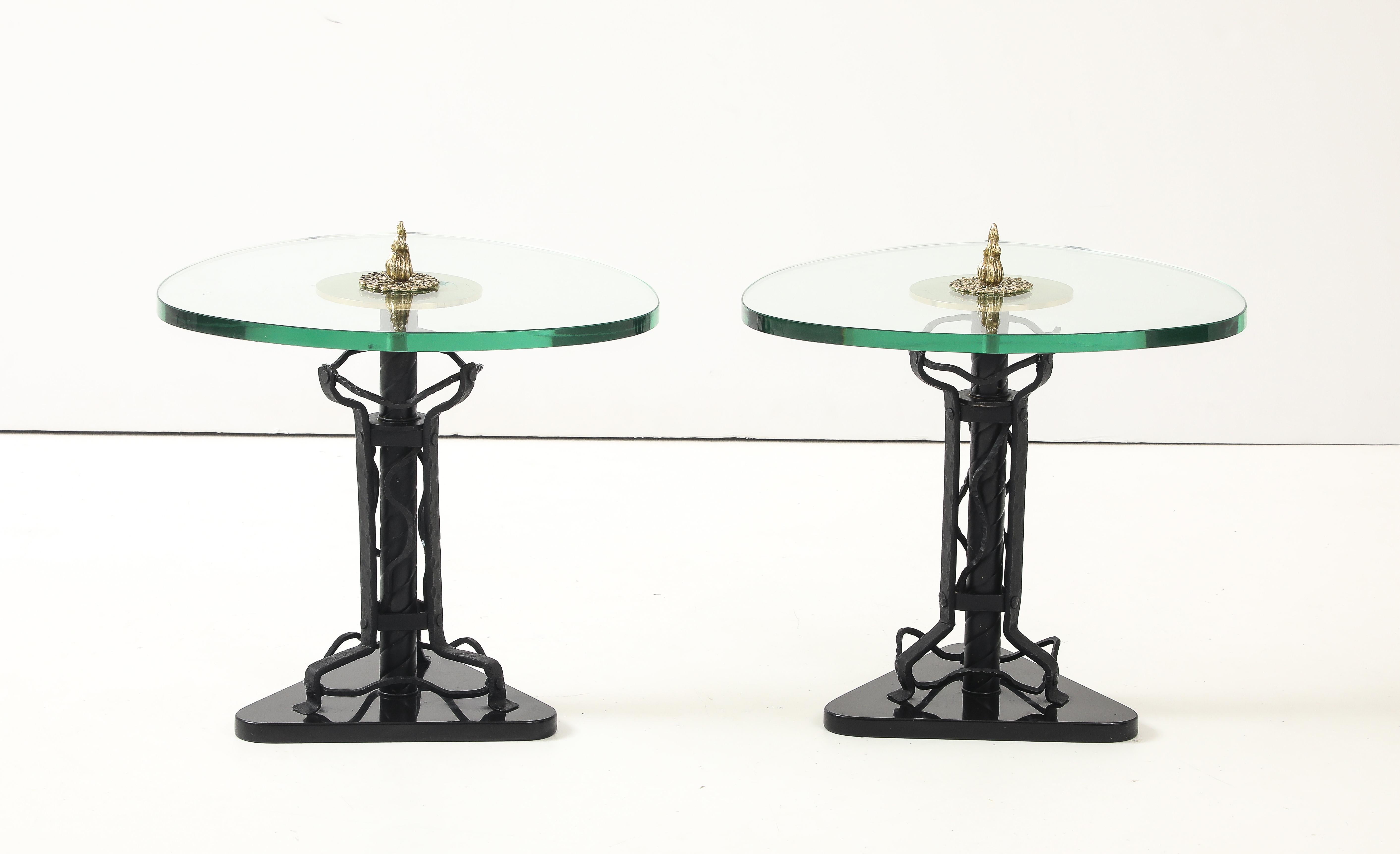 Tables d'appoint en laiton et fer, style baroque, années 1970 en vente 2