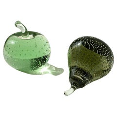 1970s Barovier Murano Glass Apple & Pear