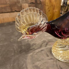 Italienische Skulptur eines Vogels aus Muranoglas im Barovier-Stil der 1970er Jahre
