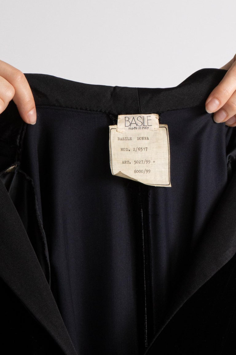 1970s Basile Long Velvet Black Dress  For Sale 2