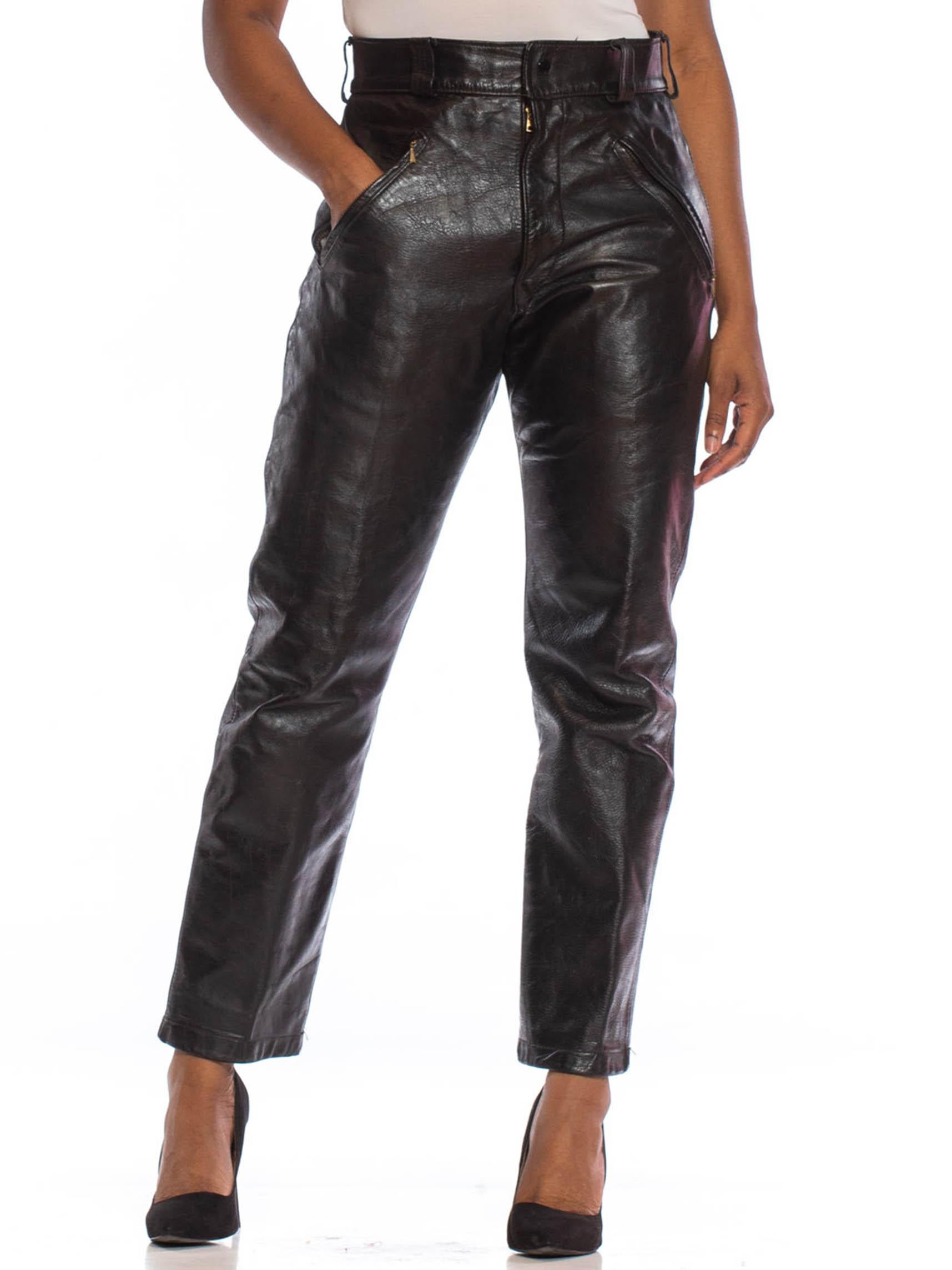 1970S BATES OF CALIFORNIA Black Leather Men's Custom Grade Motorcycle