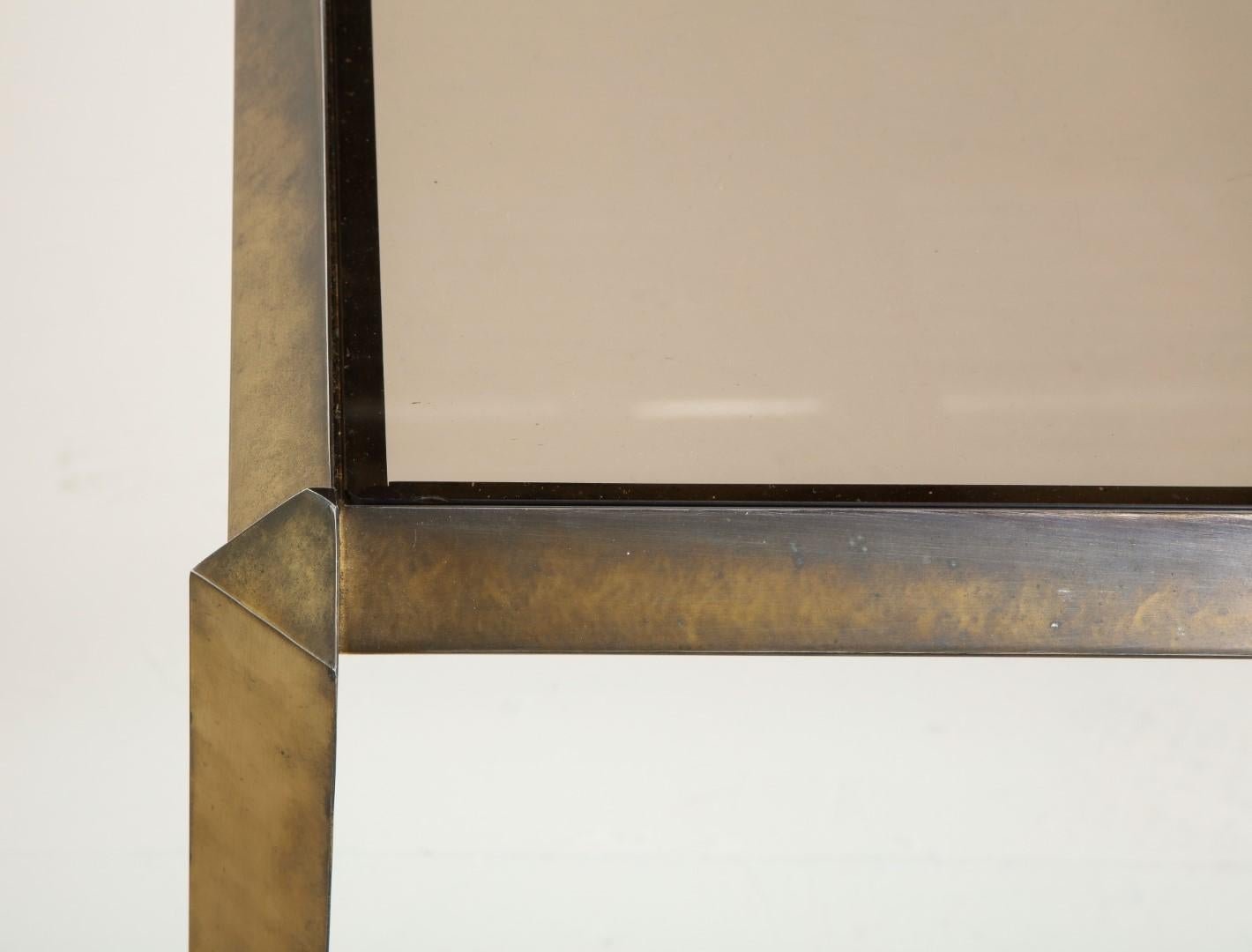 1970s Bauhaus Style Brass and Smoked Glass Dining Table For Sale 5