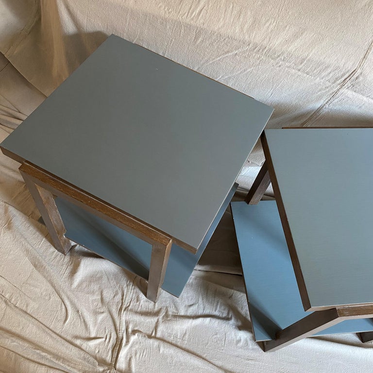 1970's Bauhaus Style Painted Oak Tables For Sale at 1stDibs