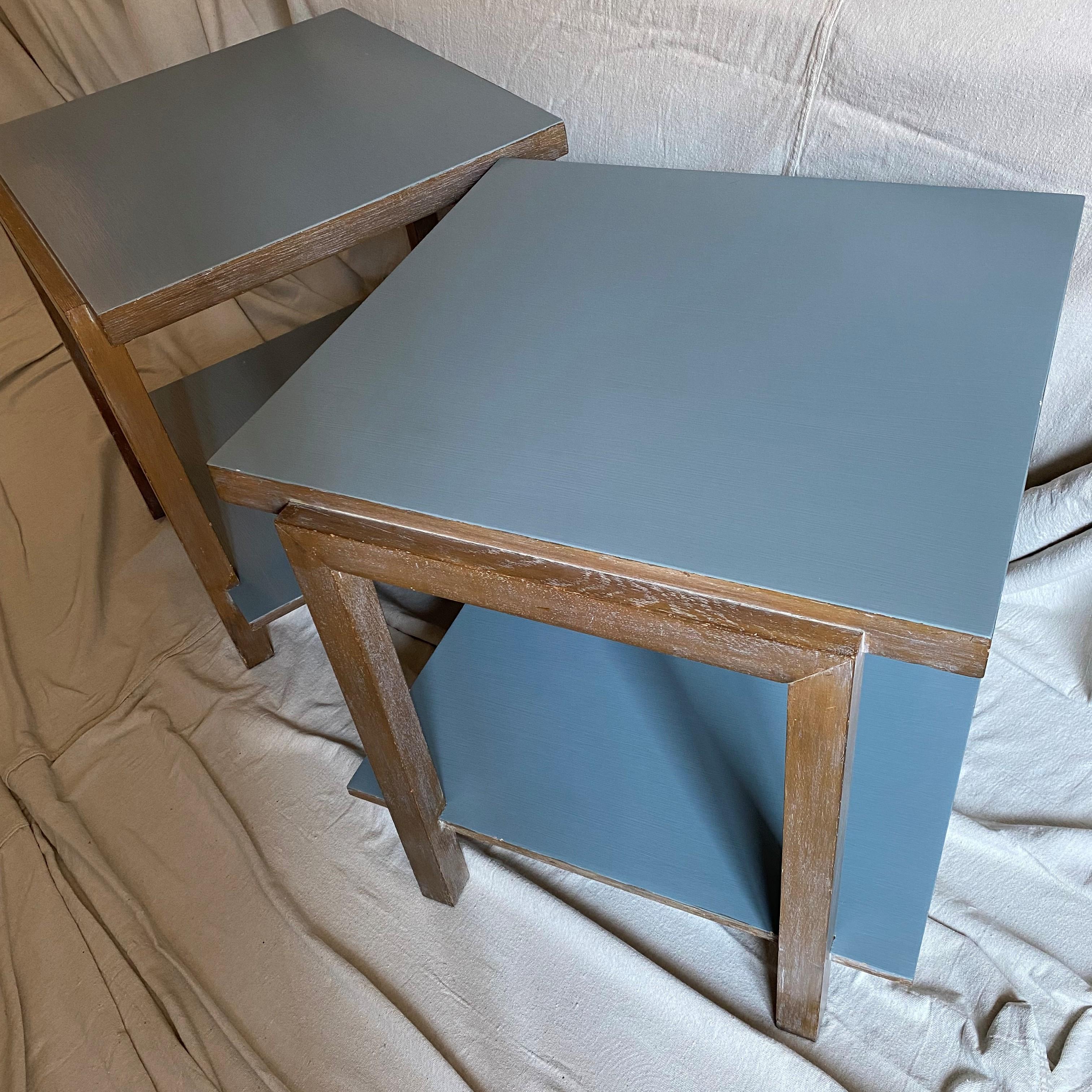 American 1970's Bauhaus Style Painted Oak Tables For Sale