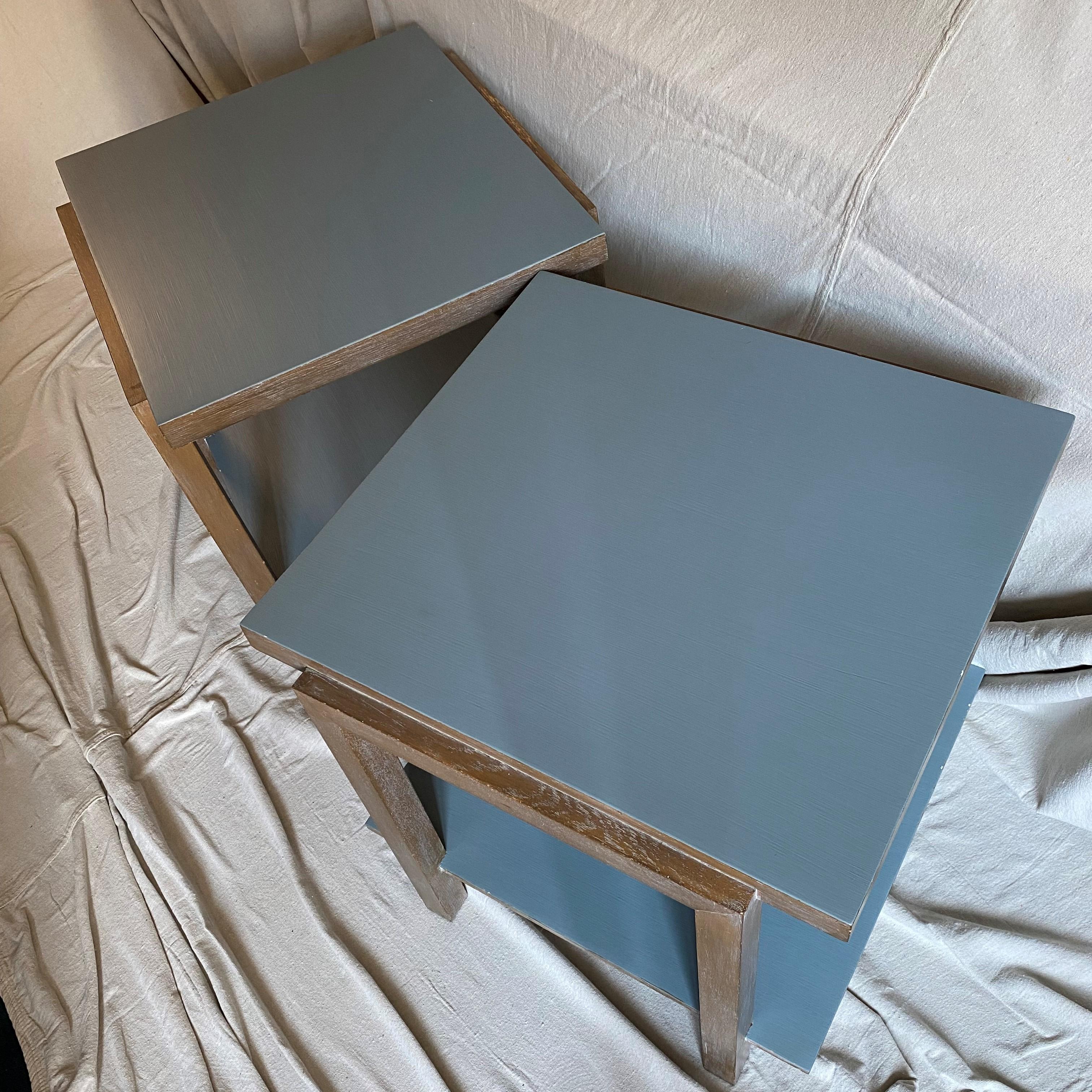 1970's Bauhaus Style Painted Oak Tables In Fair Condition For Sale In New York, NY