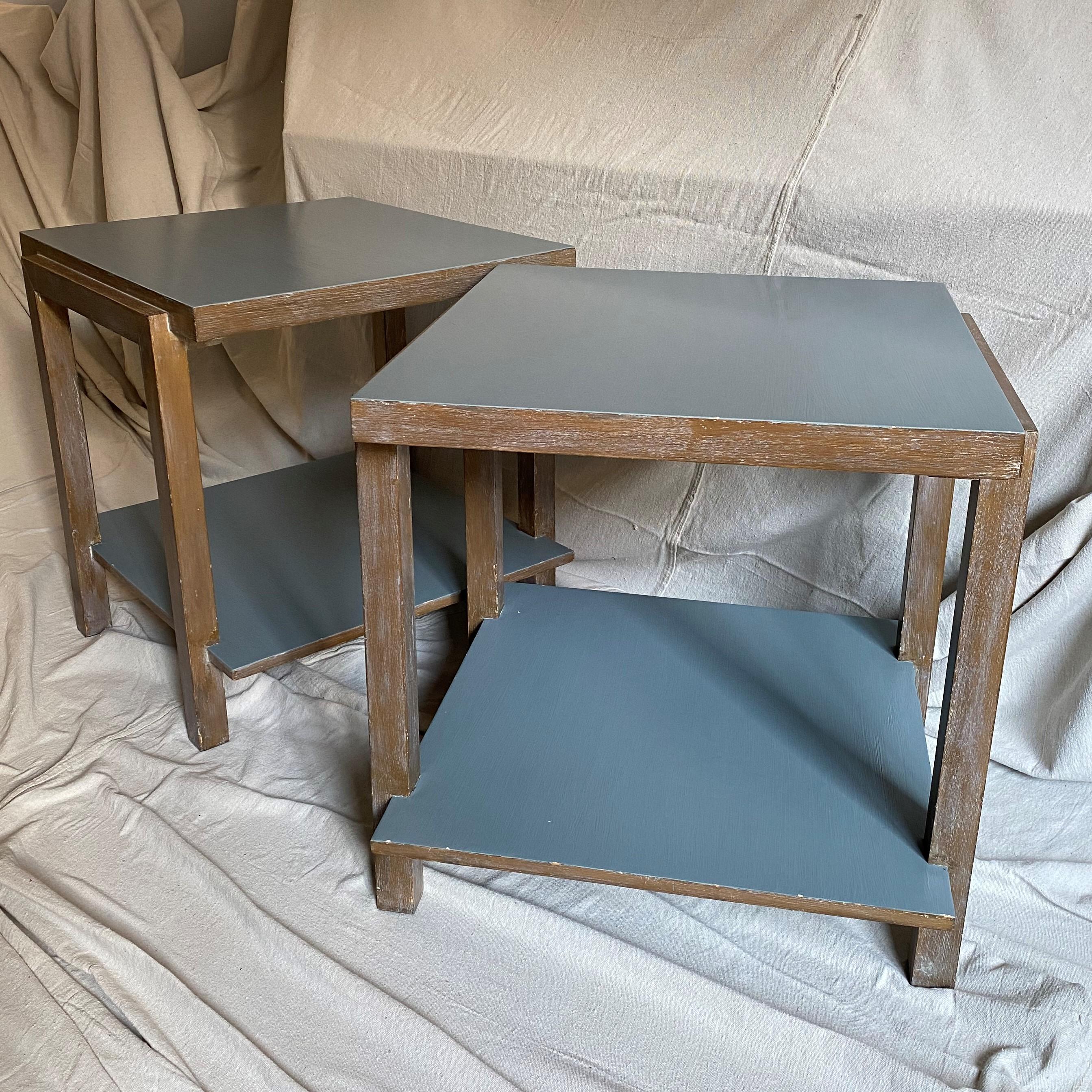 Late 20th Century 1970's Bauhaus Style Painted Oak Tables For Sale