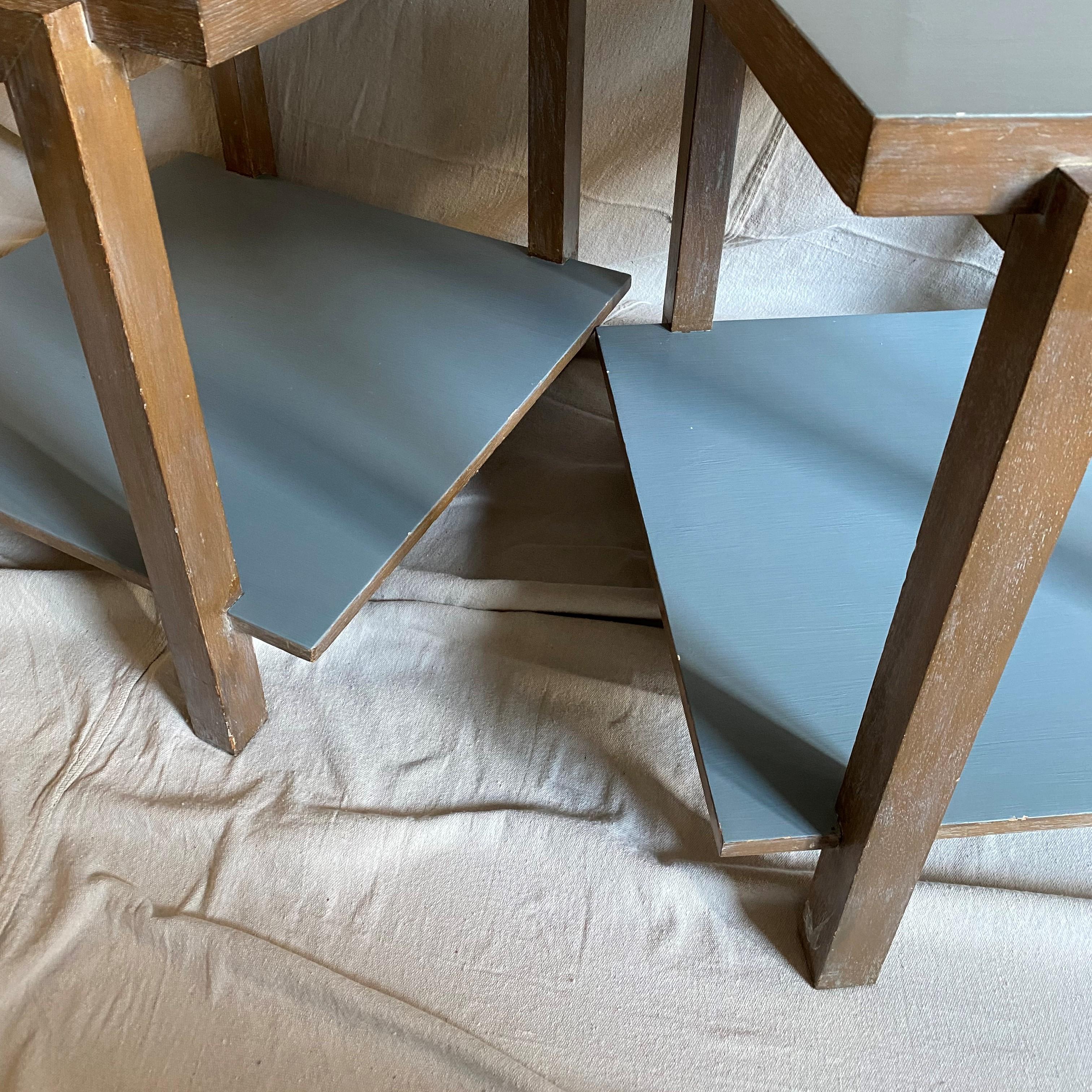 1970's Bauhaus Style Painted Oak Tables For Sale 3