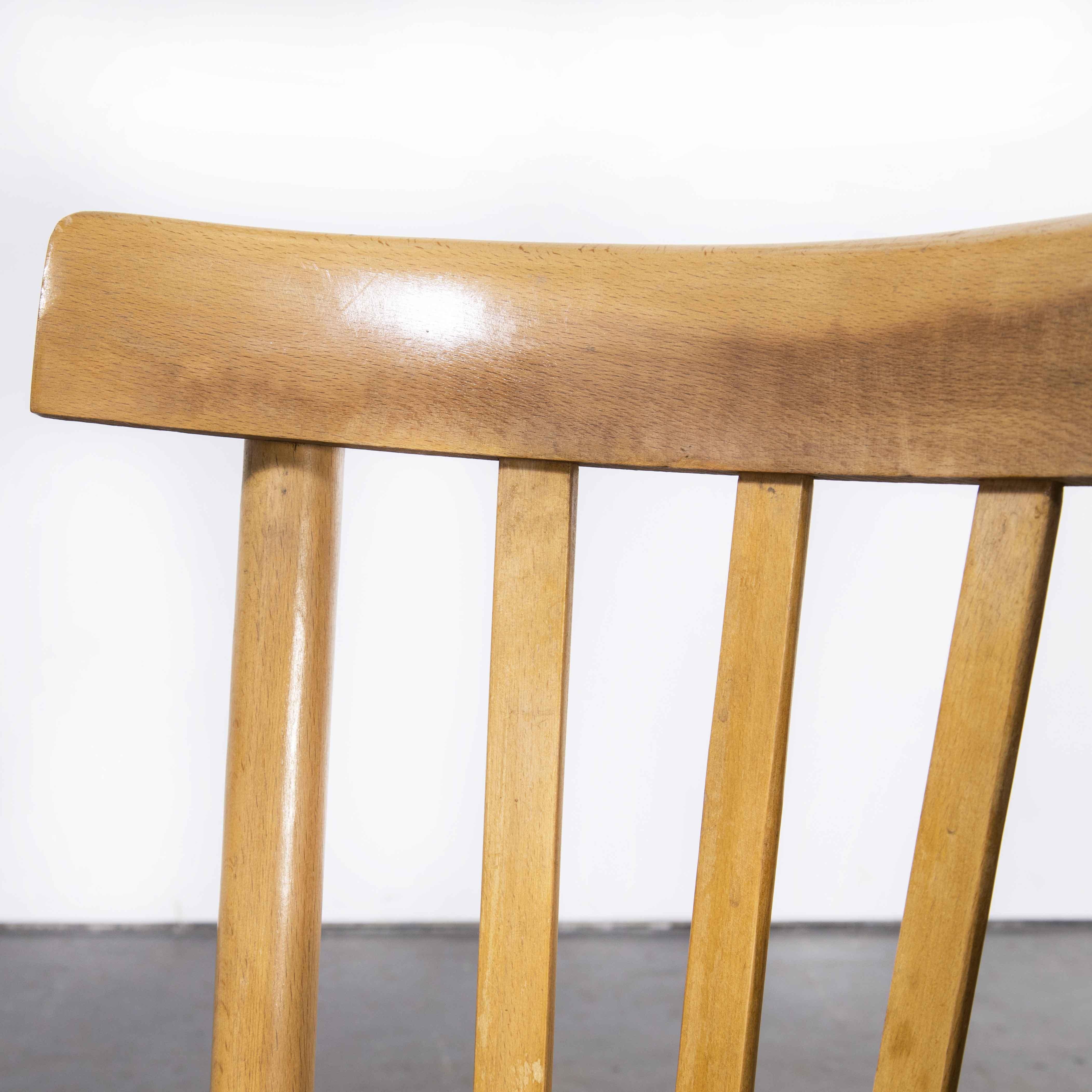 Late 20th Century 1970's Baumann Bentwood Bistro Dining Chair, Round Seat, Set of Eight For Sale