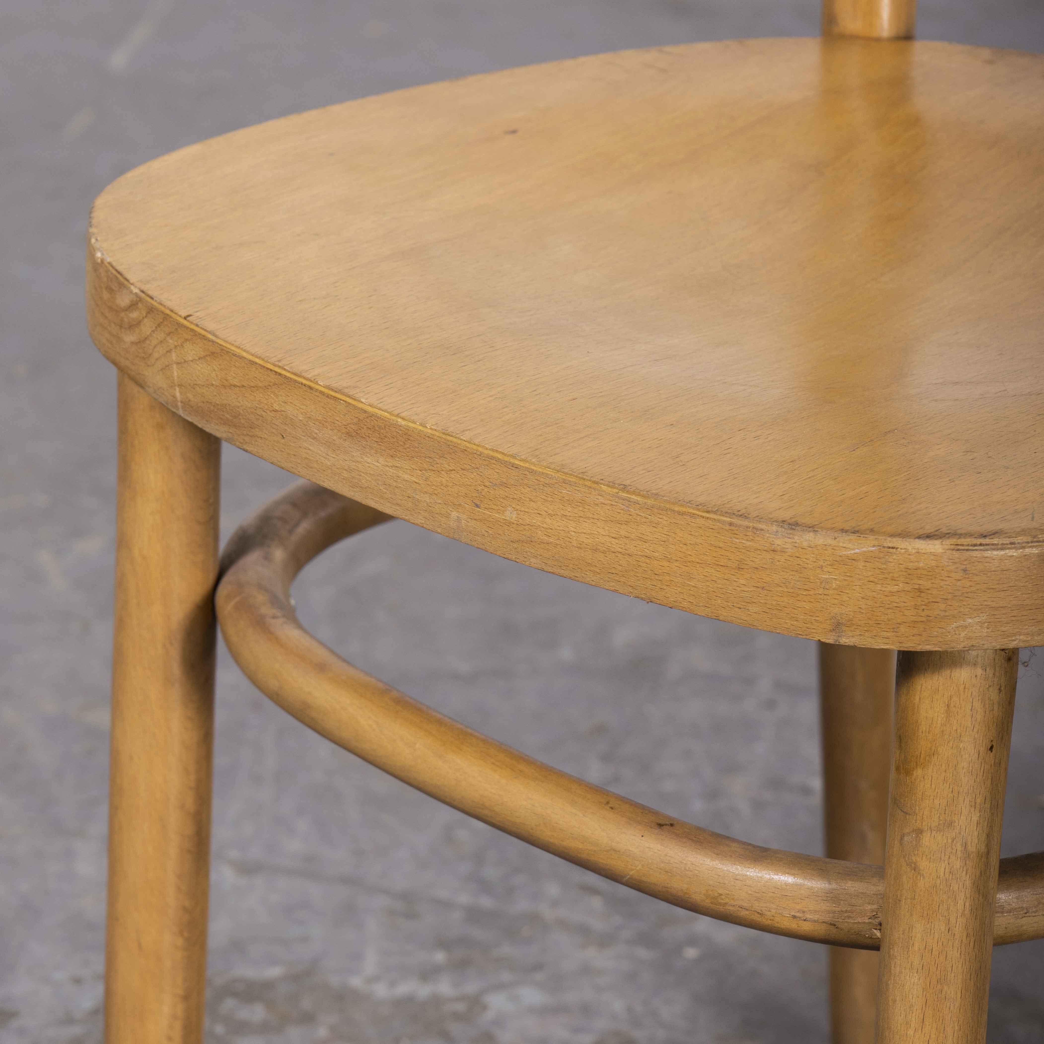 1970's Baumann Bentwood Bistro Dining Chair, Round Seat, Set of Eight For Sale 1