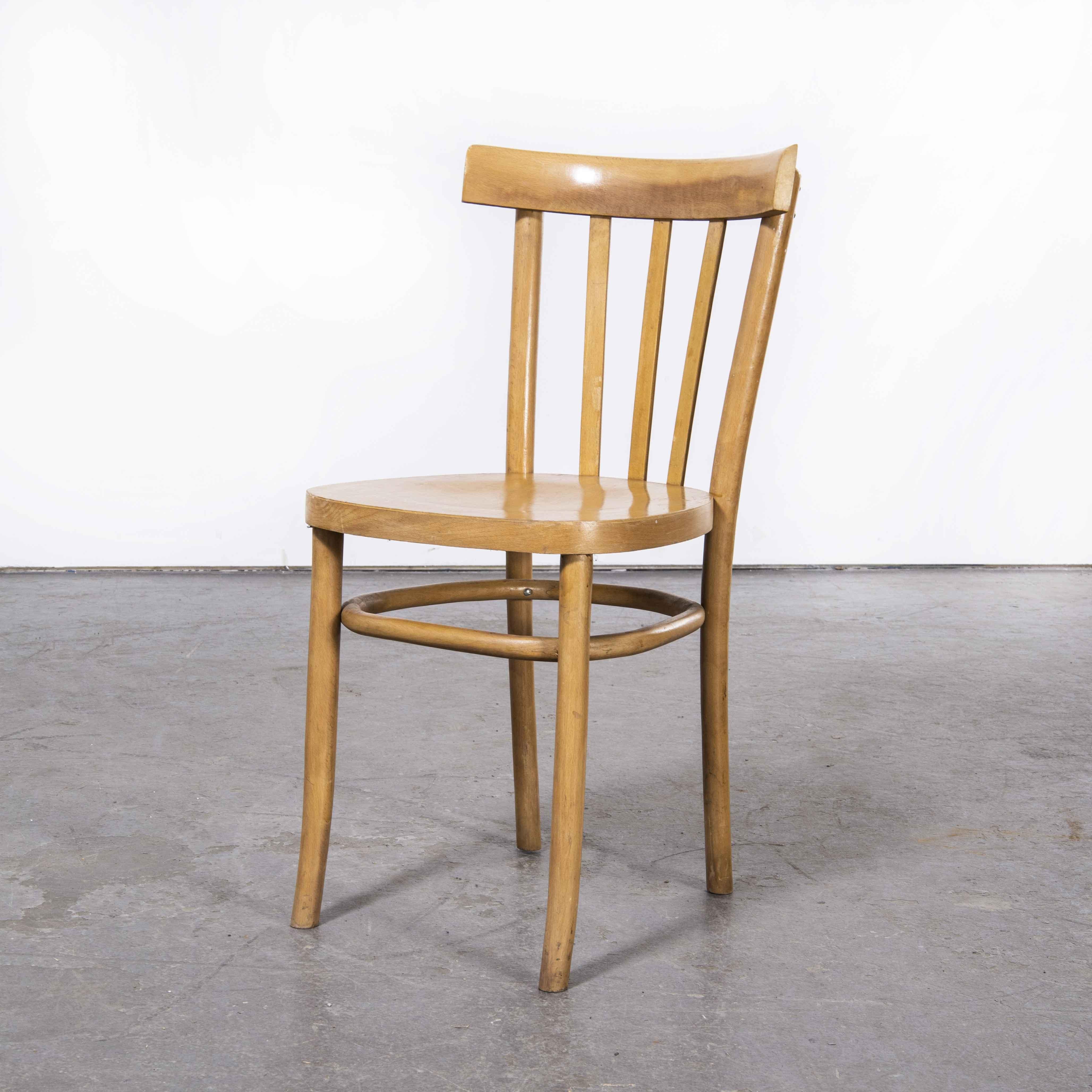 1970's Baumann Bentwood Bistro Dining Chair, Round Seat, Set of Eight For Sale 2