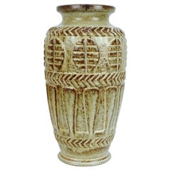 jarrón bay keramik de los años 70 jarrón de suelo 72 40 beige y marrón en relieve