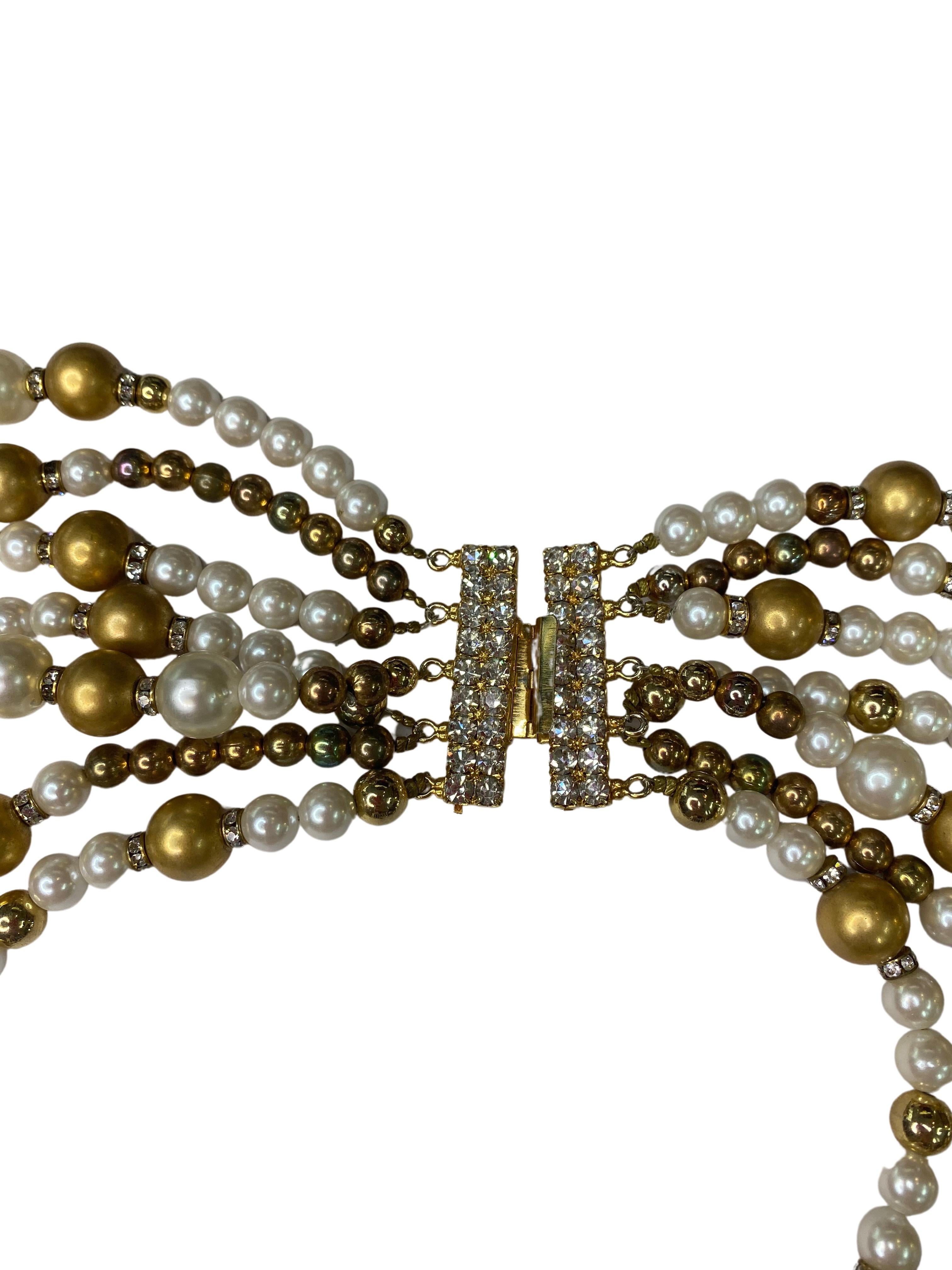 1970S Perlen Schulter Capelet Choker Halskette im Angebot 2