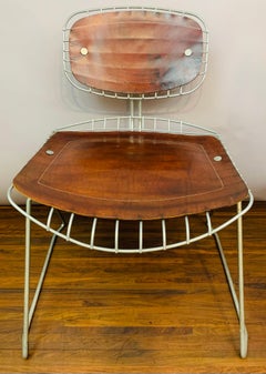 1970er Jahre "Beaubourg" Stuhl aus Stahl und Leder von Michel Cadestin & George Laurent